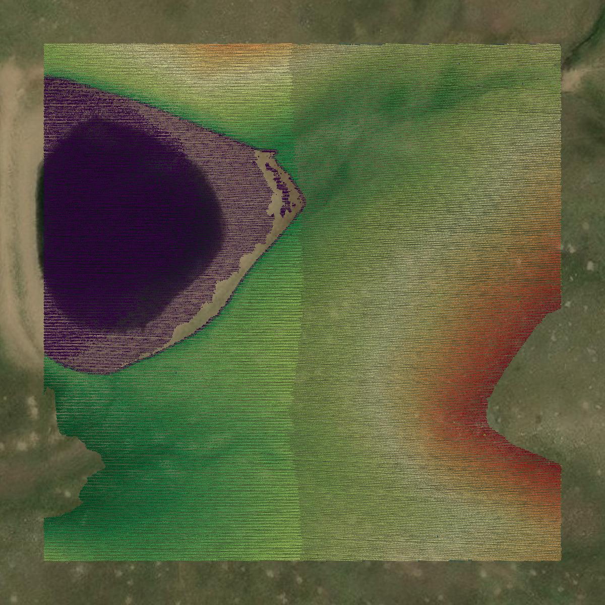 This image shows a LiDAR point cloud in Tripp County created using GIS data in Equator.