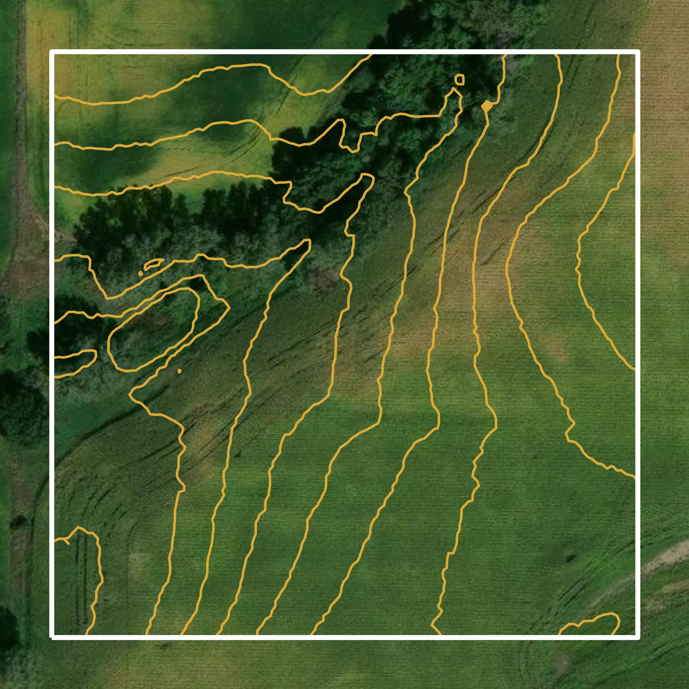 This image shows a contour map in Yankton County created using GIS data in Equator.