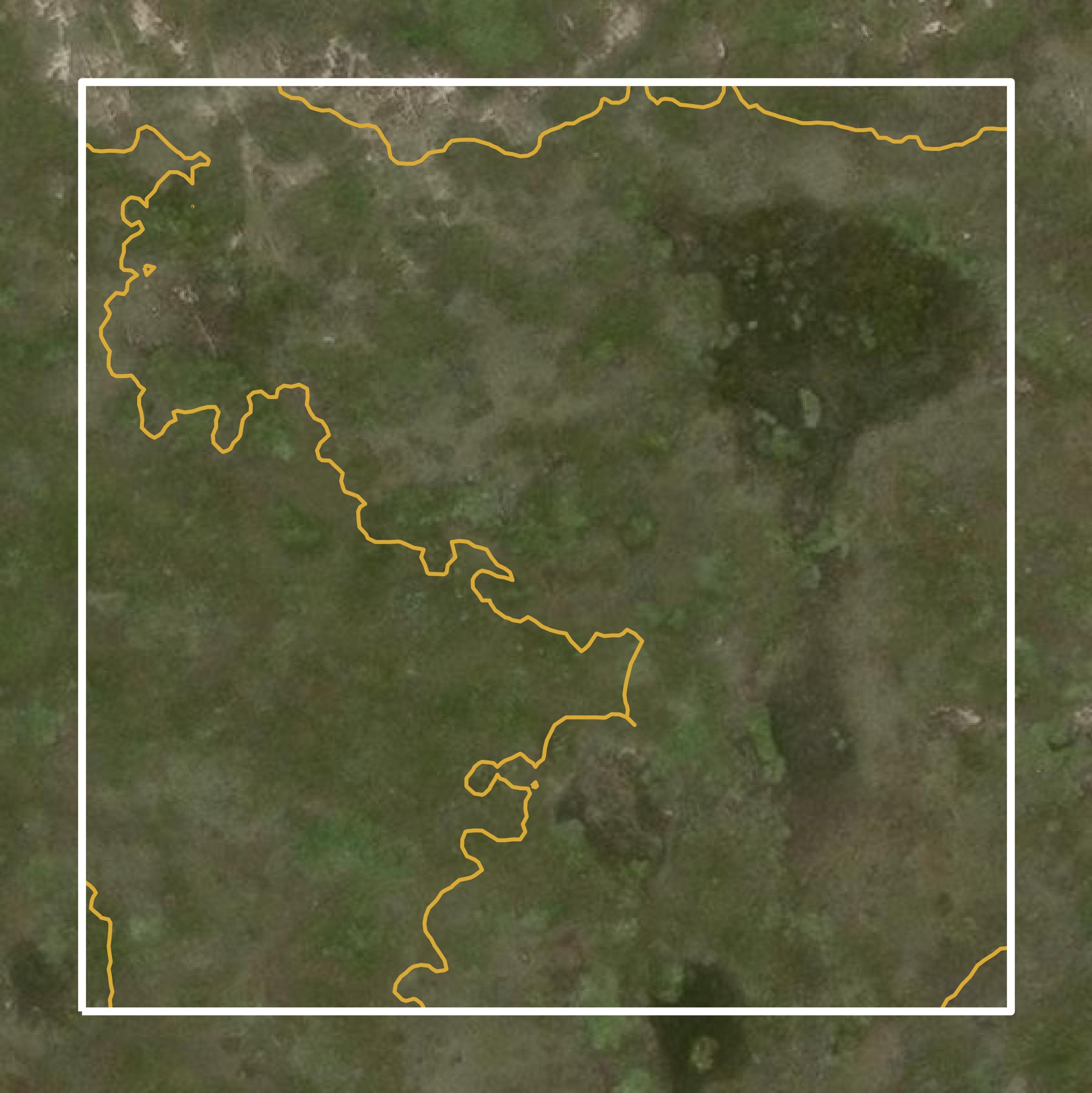 This image shows a contour map in Ziebach County created using GIS data in Equator.