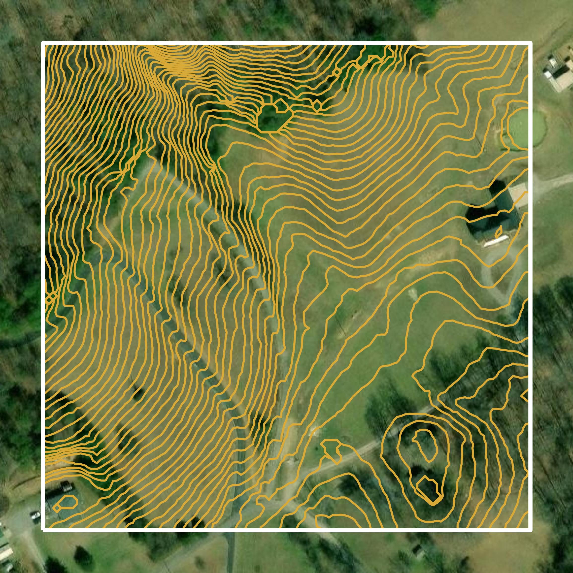 This image shows a contour map in Anderson County created using GIS data in Equator.