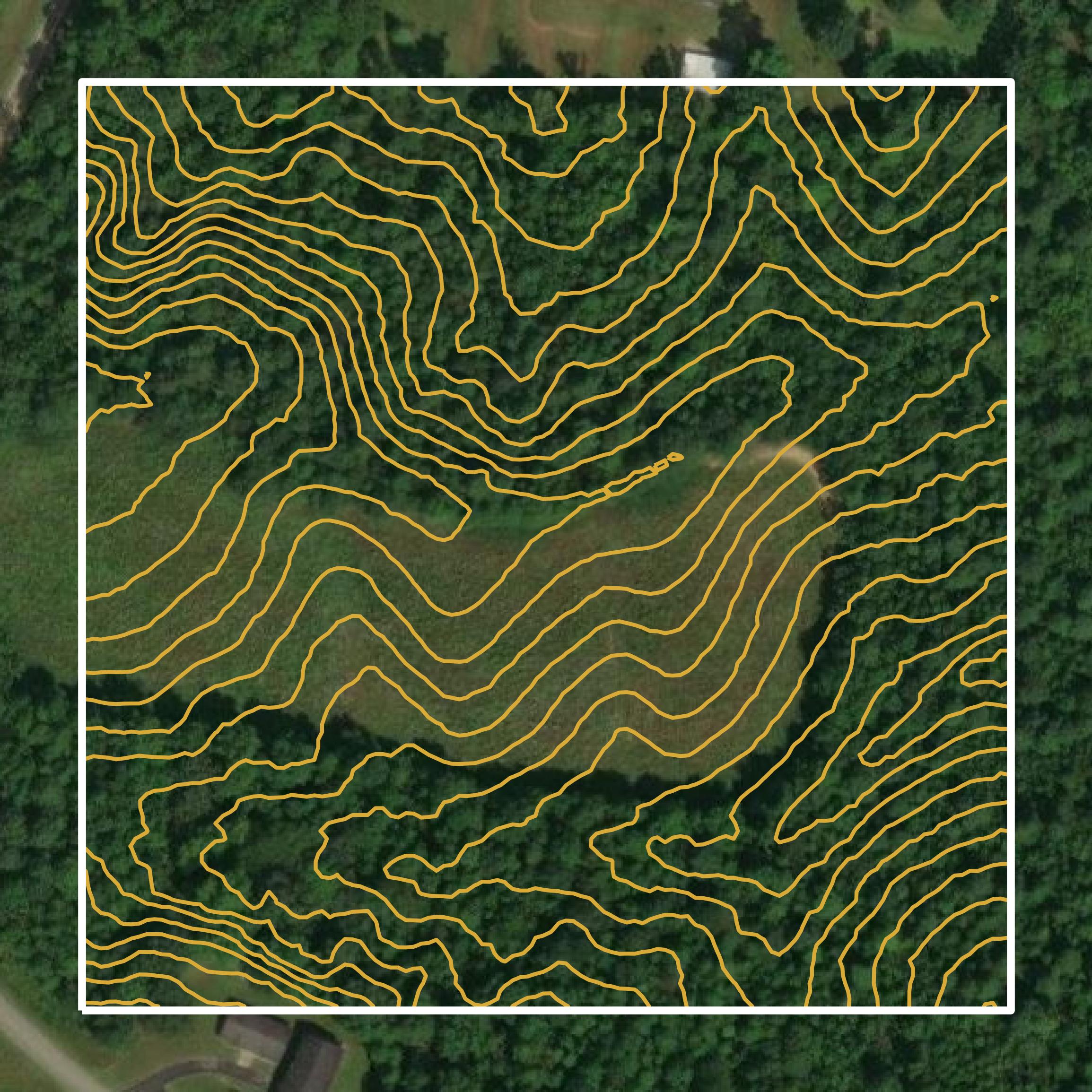 This image shows a contour map in Benton County created using GIS data in Equator.
