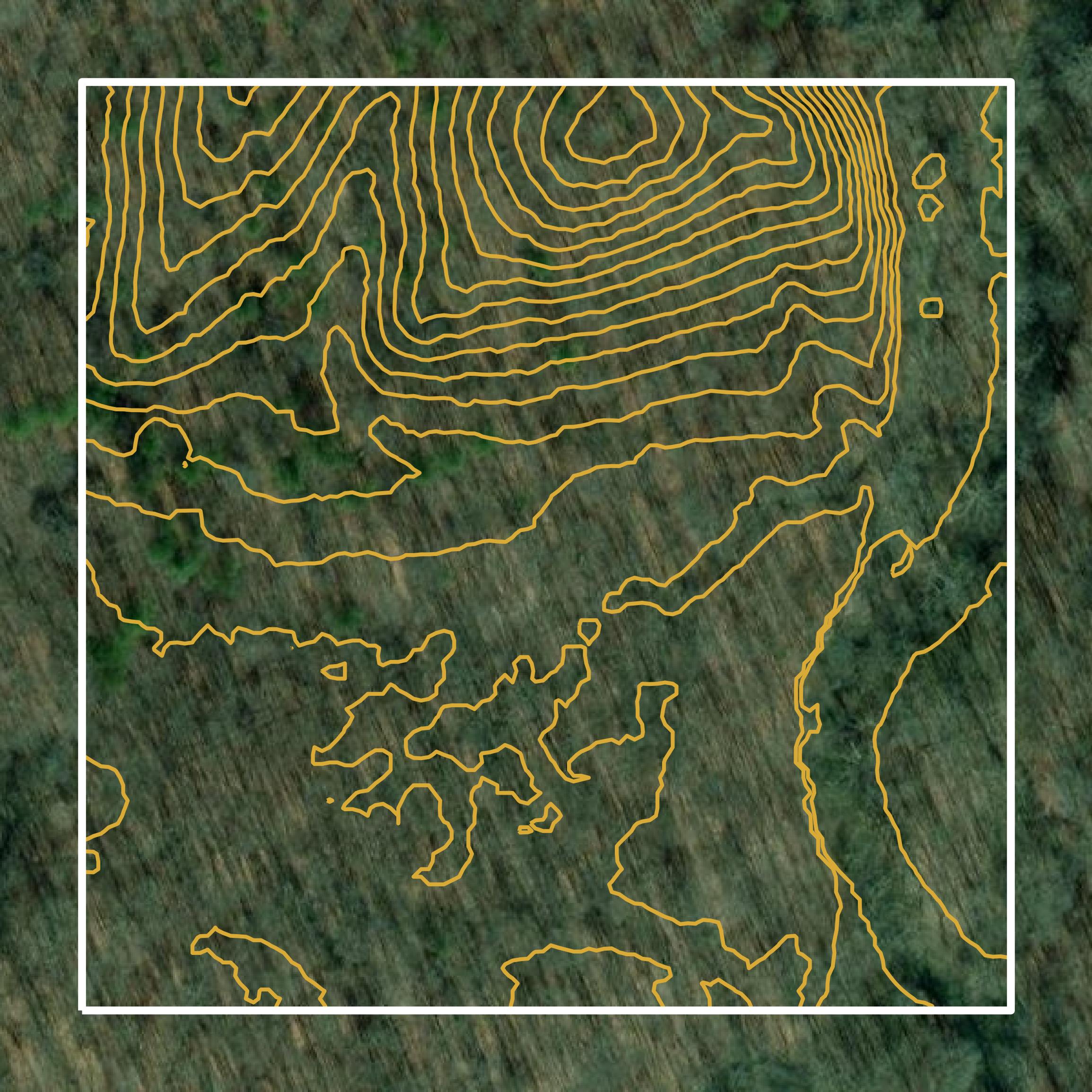 This image shows a contour map in Bradley County created using GIS data in Equator.