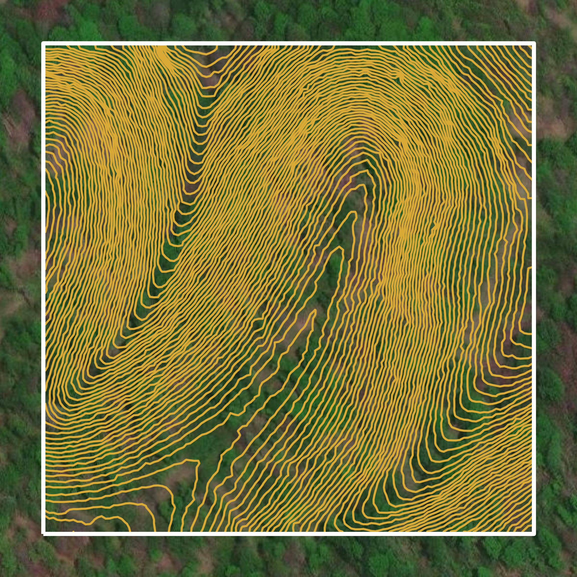 This image shows a contour map in Cannon County created using GIS data in Equator.