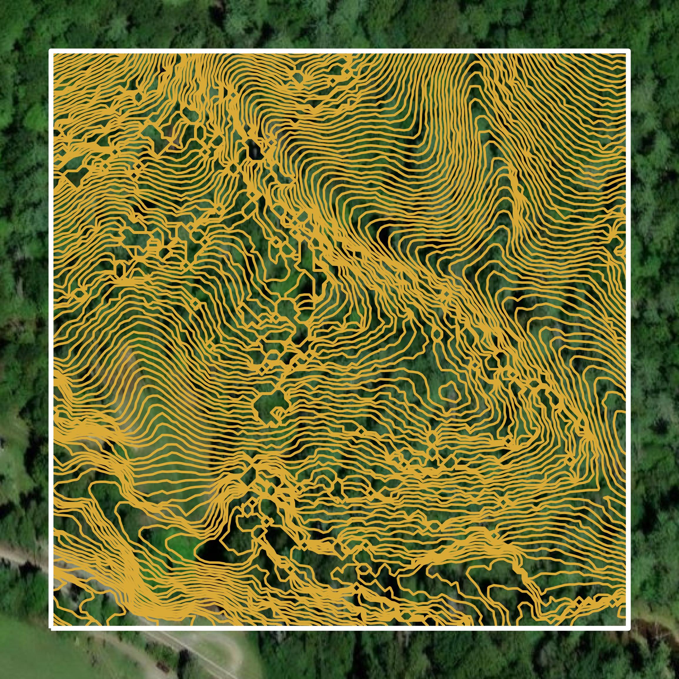 This image shows a contour map in Carter County created using GIS data in Equator.