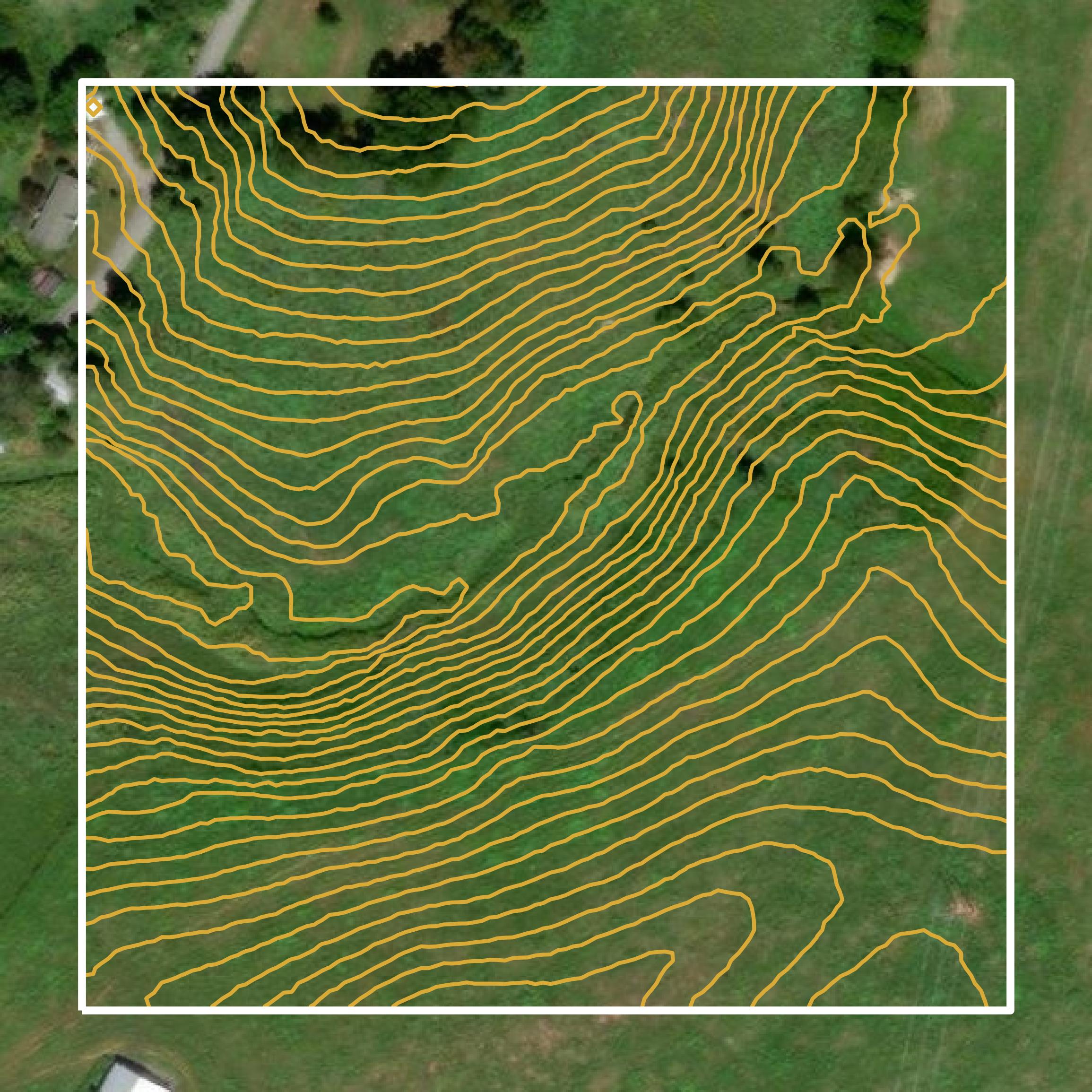 This image shows a contour map in Carter County created using GIS data in Equator.