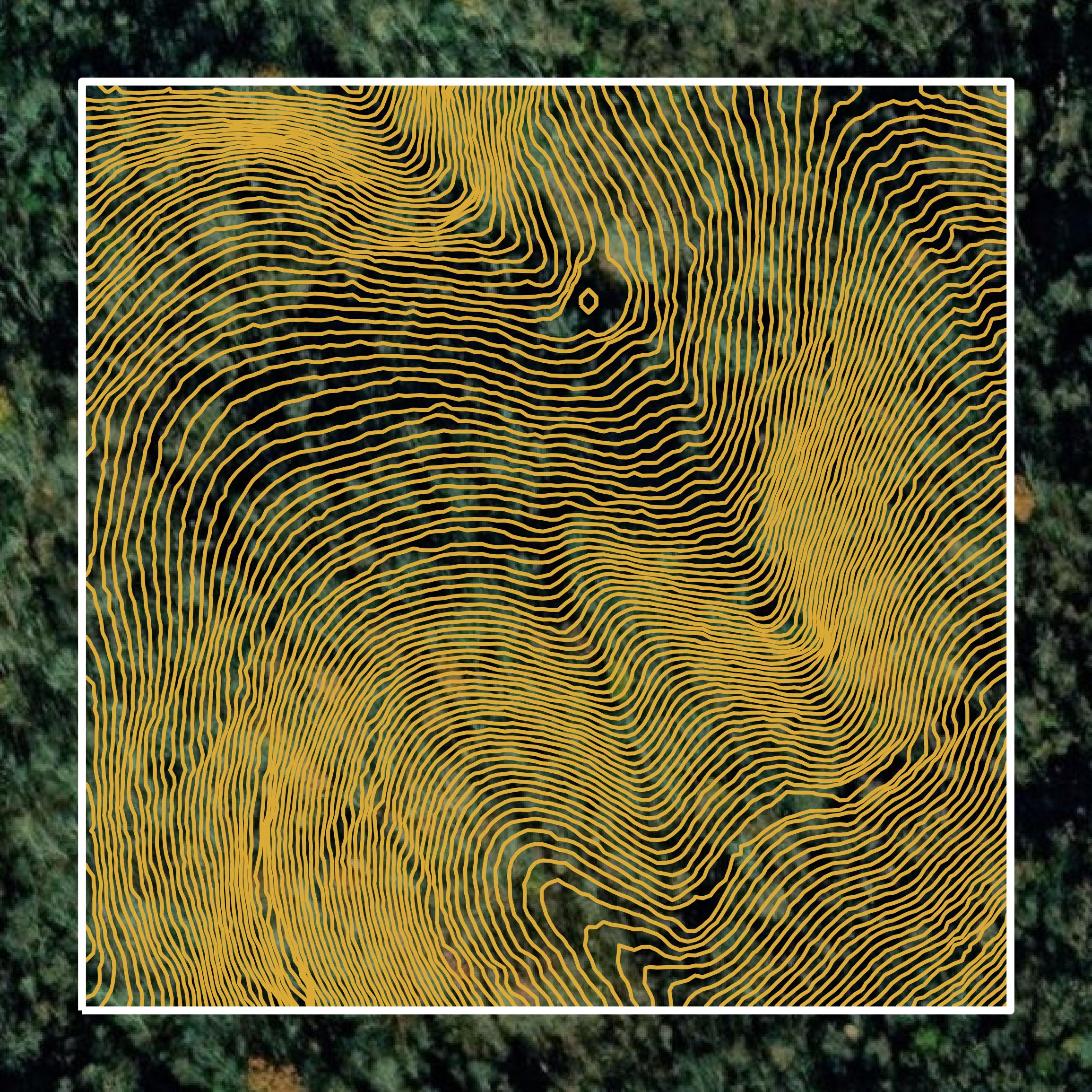 This image shows a contour map in Claiborne County created using GIS data in Equator.