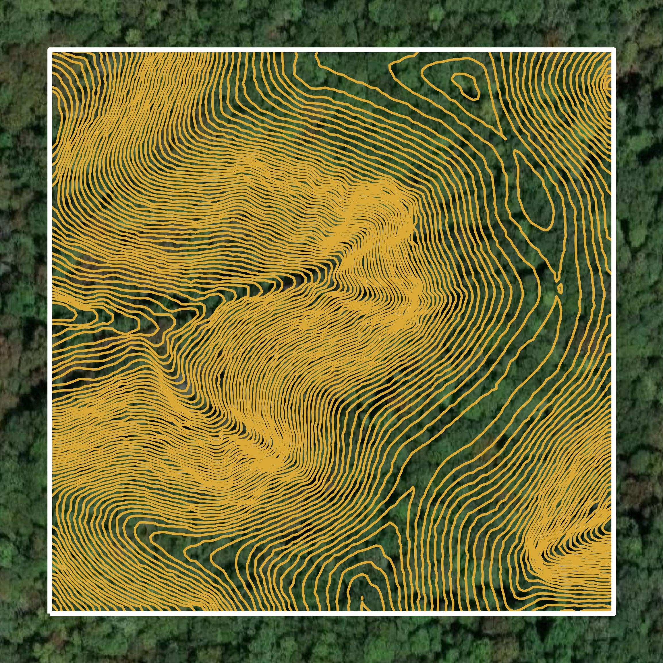 This image shows a contour map in Clay County created using GIS data in Equator.