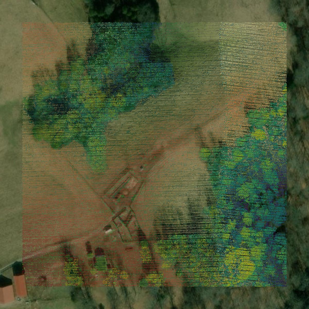 This image shows a LiDAR point cloud in Clay County created using GIS data in Equator.