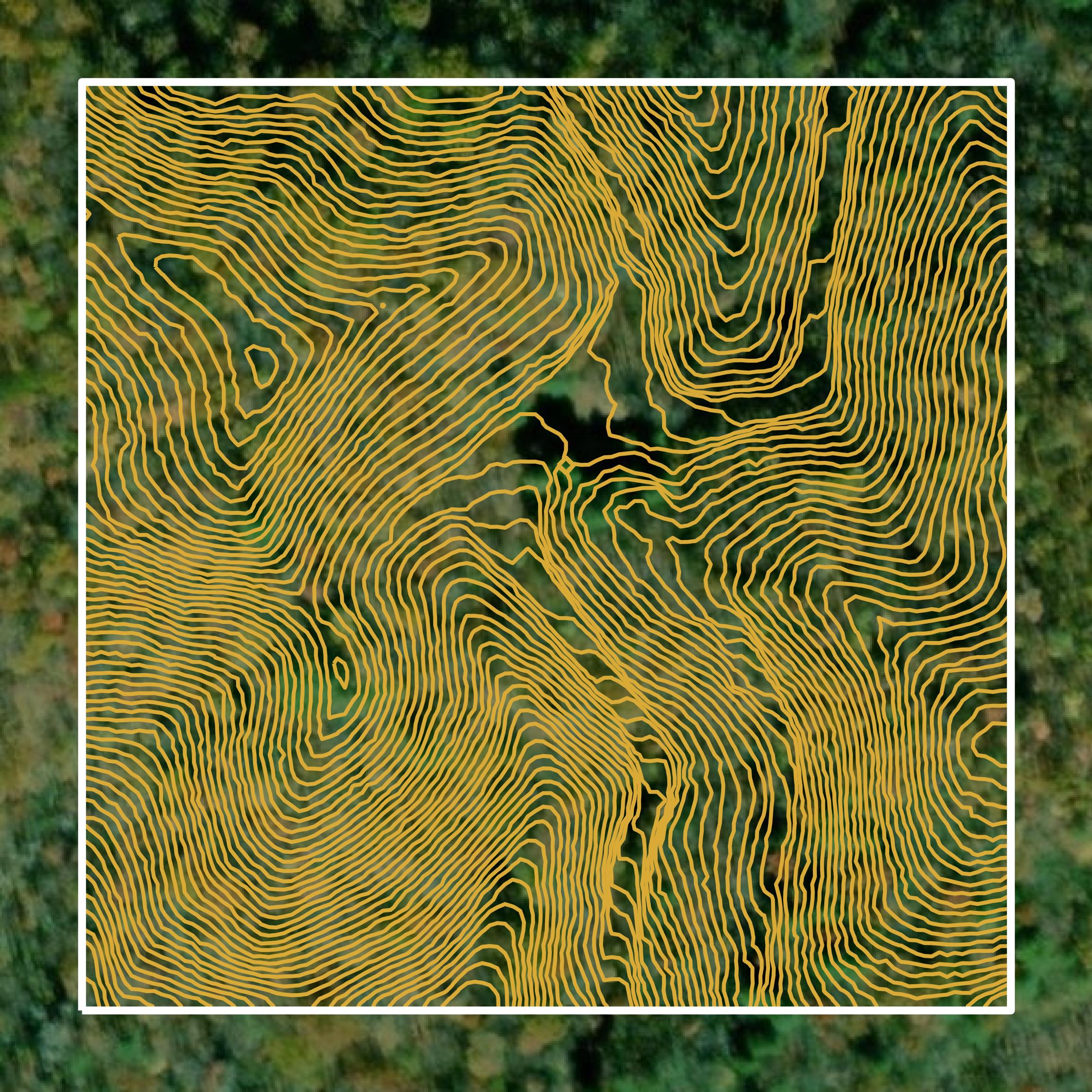 This image shows a contour map in Cocke County created using GIS data in Equator.