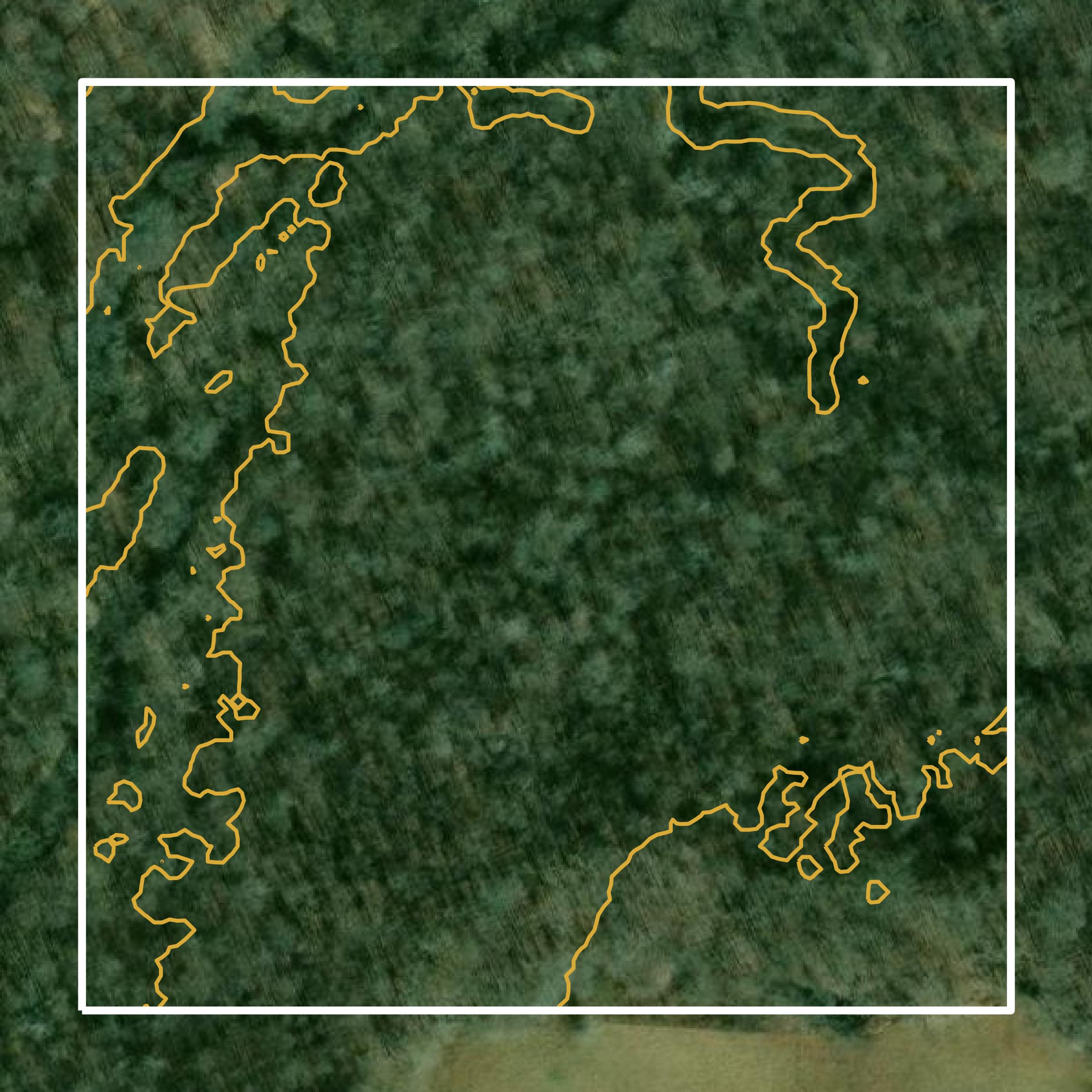 This image shows a contour map in Coffee County created using GIS data in Equator.