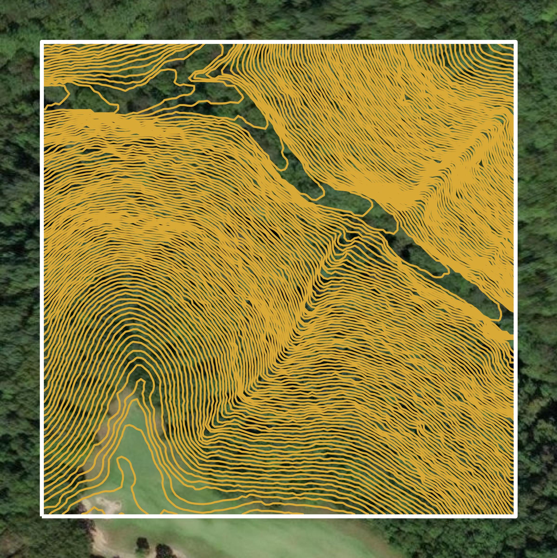 This image shows a contour map in DeKalb County created using GIS data in Equator.
