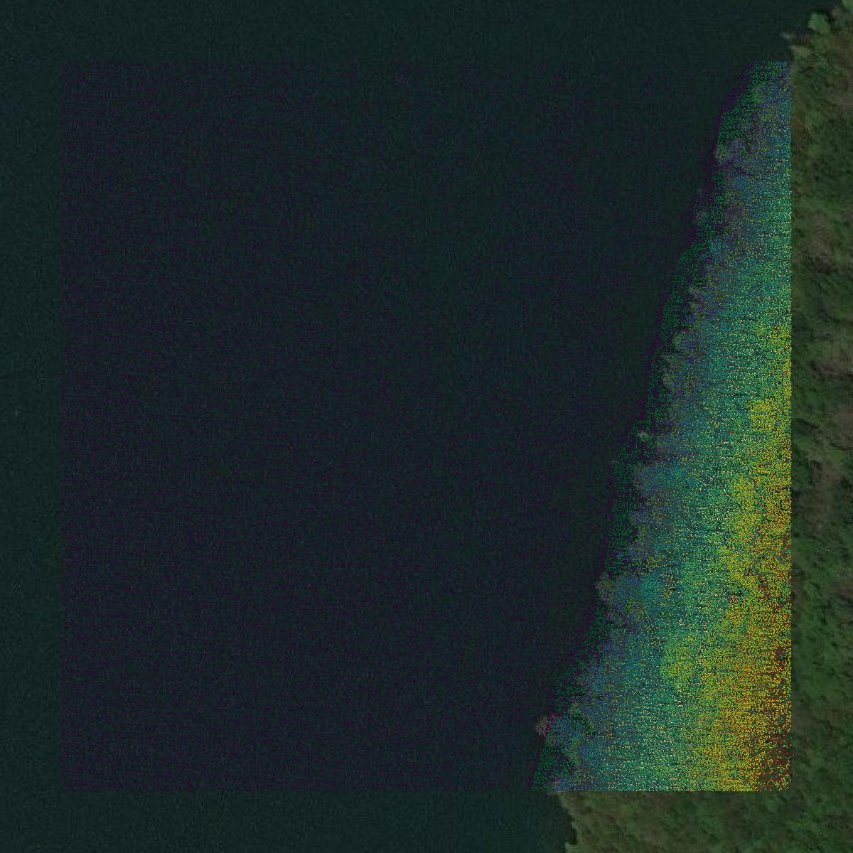 This image shows a LiDAR point cloud in DeKalb County created using GIS data in Equator.