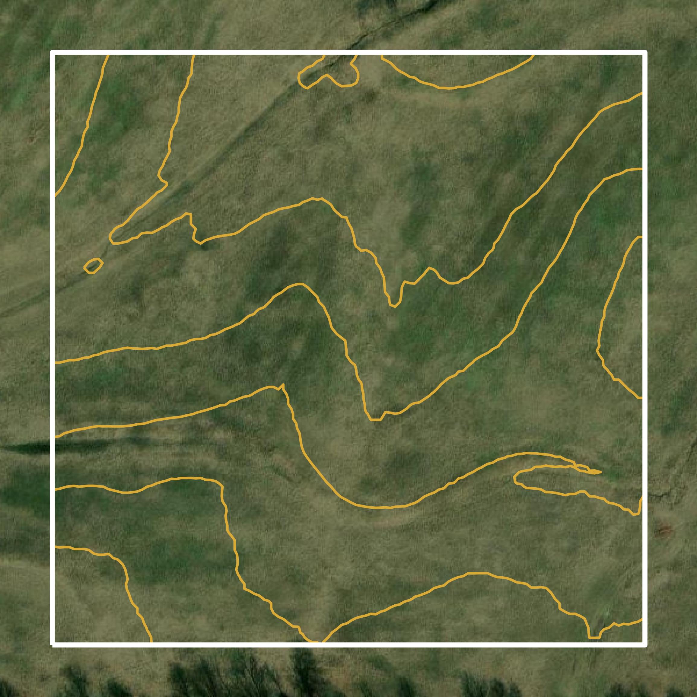 This image shows a contour map in Fayette County created using GIS data in Equator.