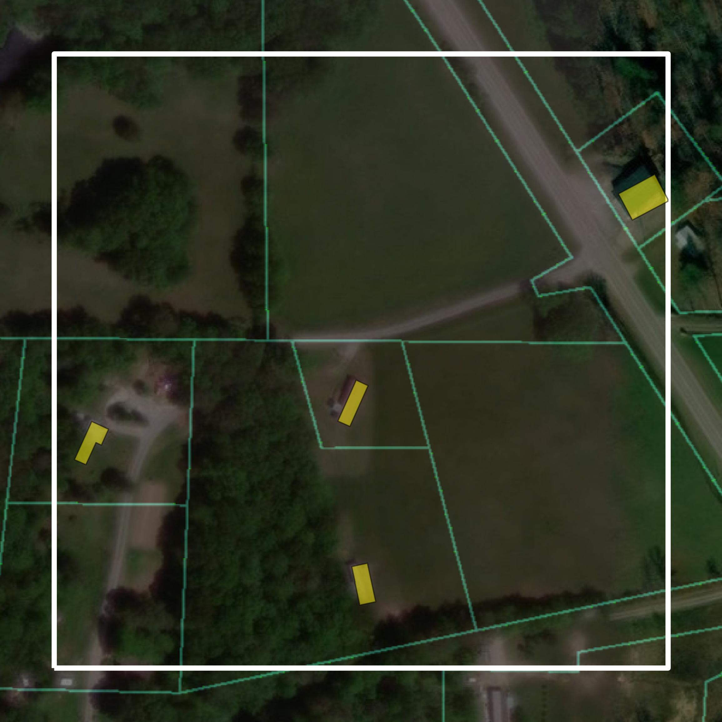 This image shows parcel and building data in Fentress County created using GIS data in Equator.