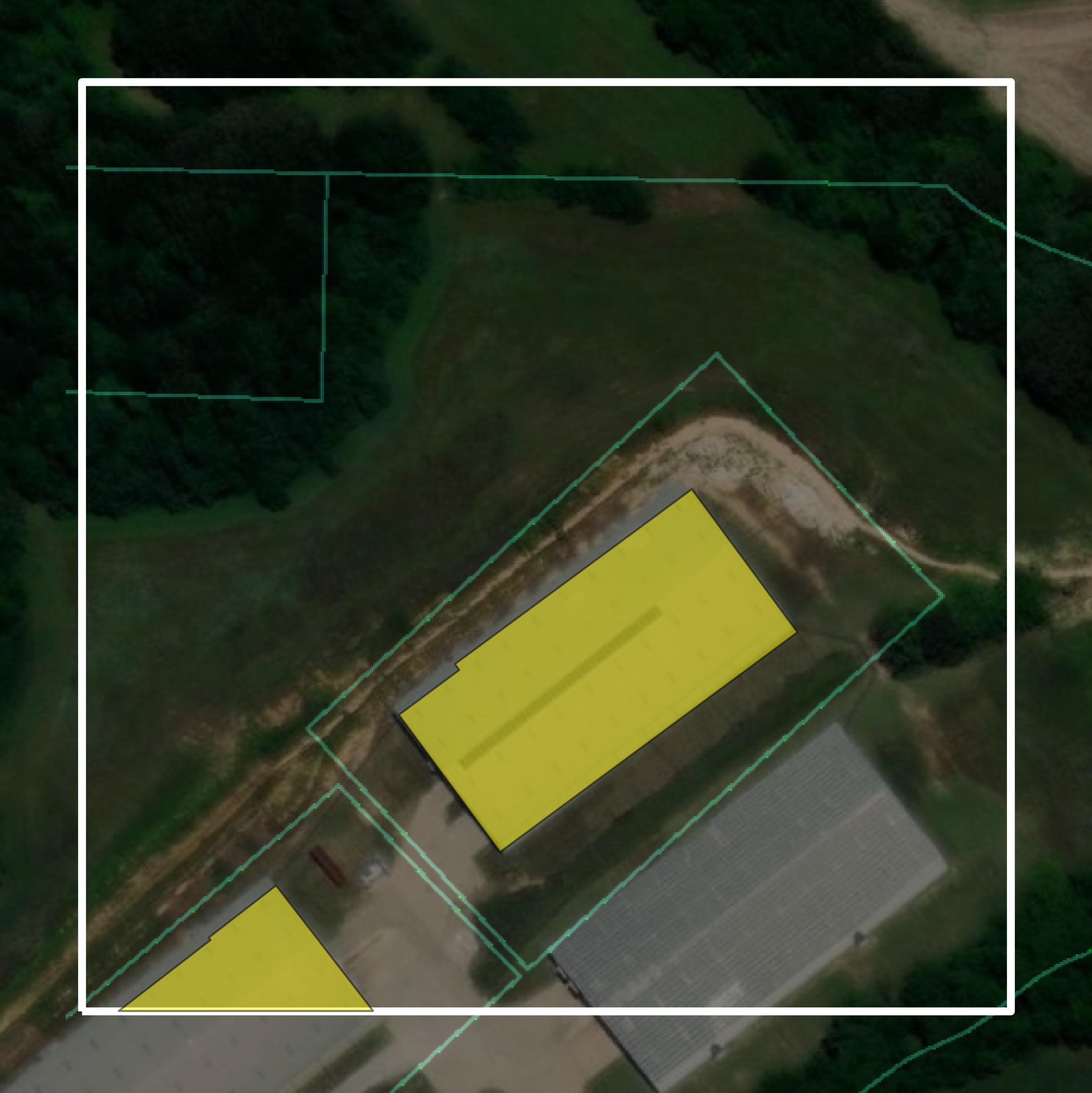 This image shows parcel and building data in Gibson County created using GIS data in Equator.