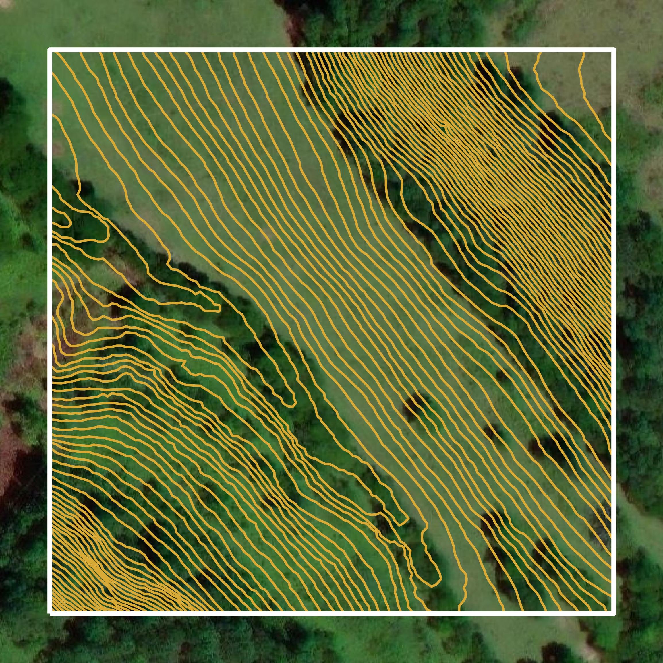 This image shows a contour map in Giles County created using GIS data in Equator.