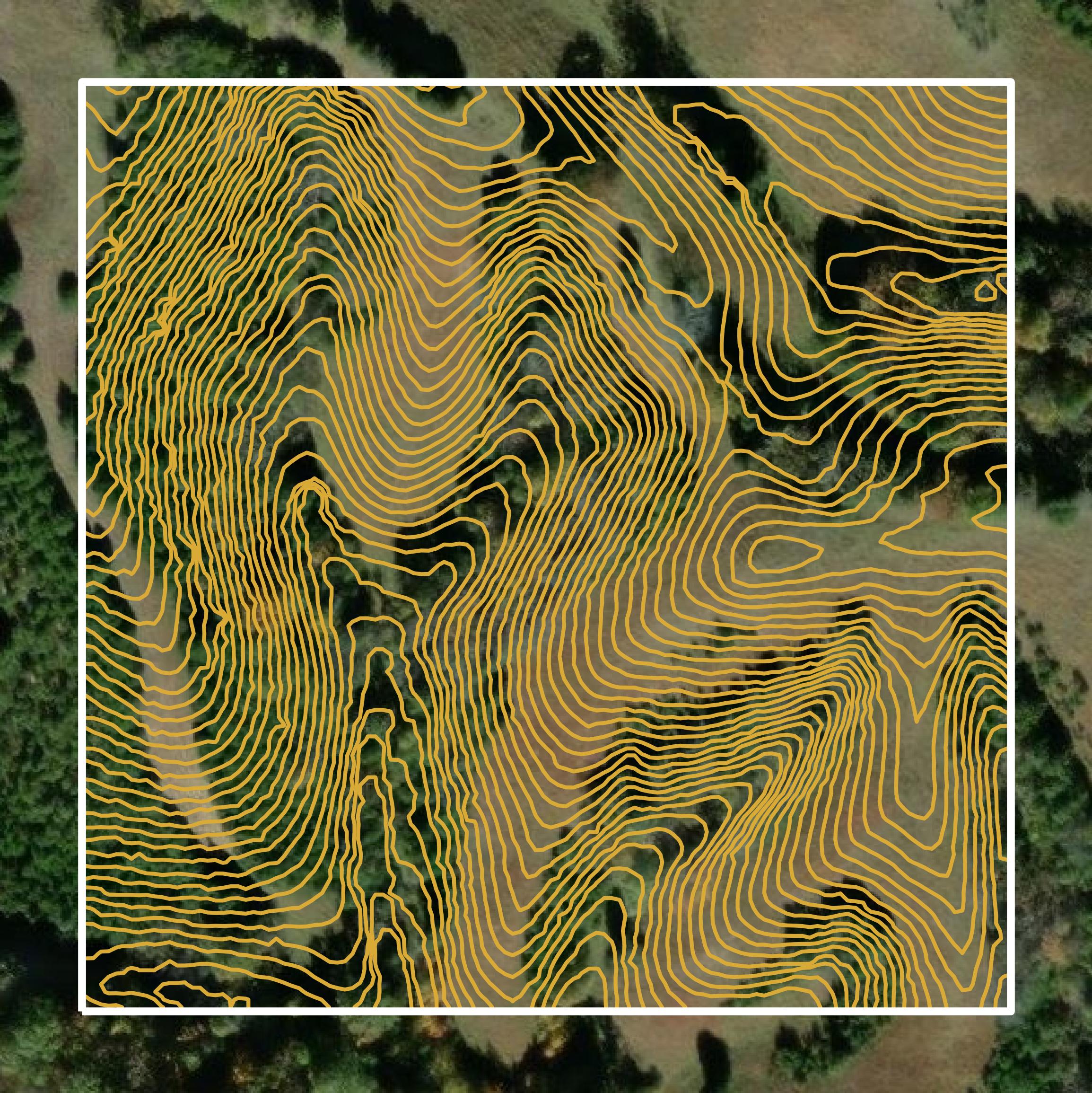 This image shows a contour map in Greene County created using GIS data in Equator.