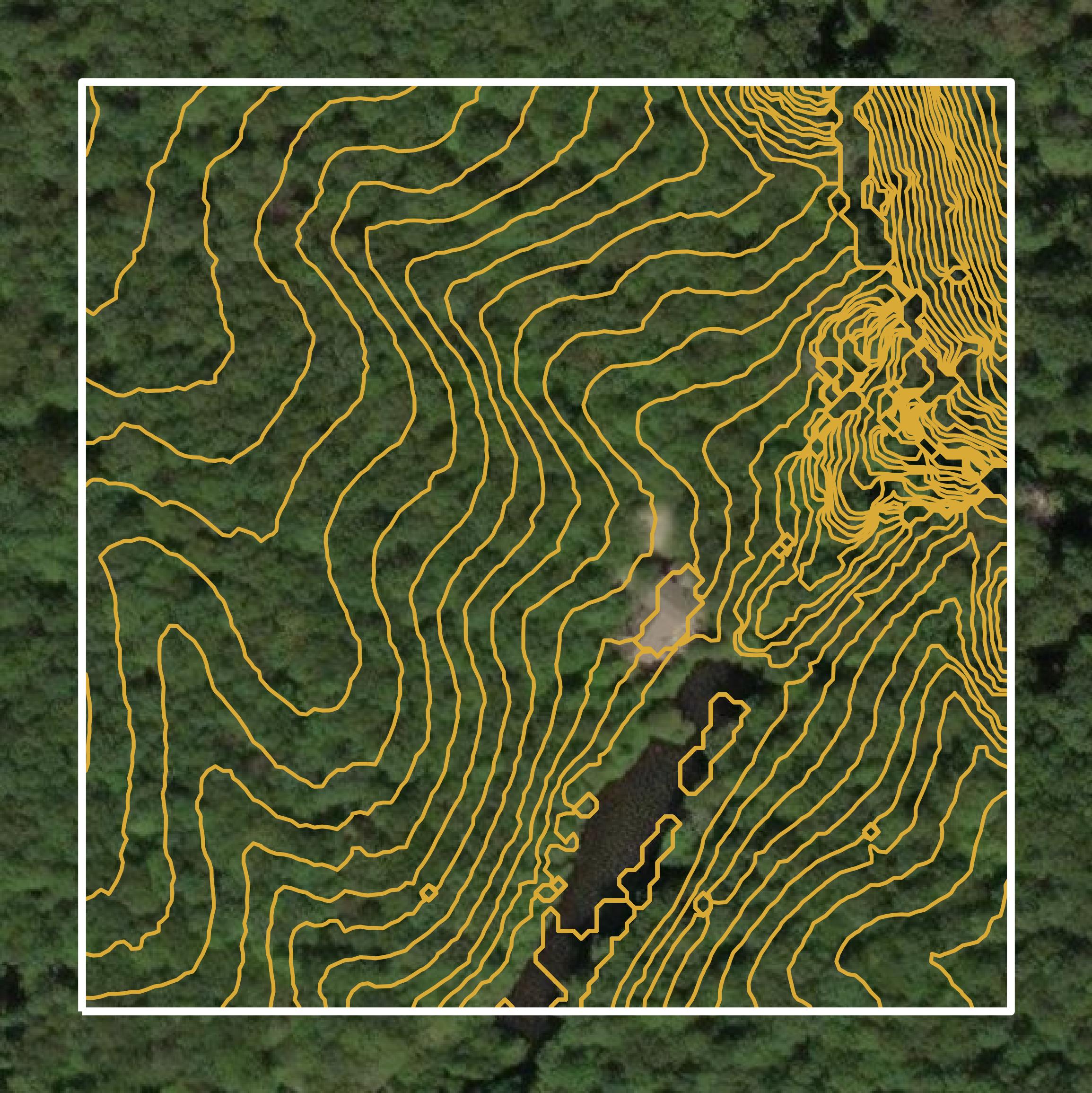 This image shows a contour map in Grundy County created using GIS data in Equator.