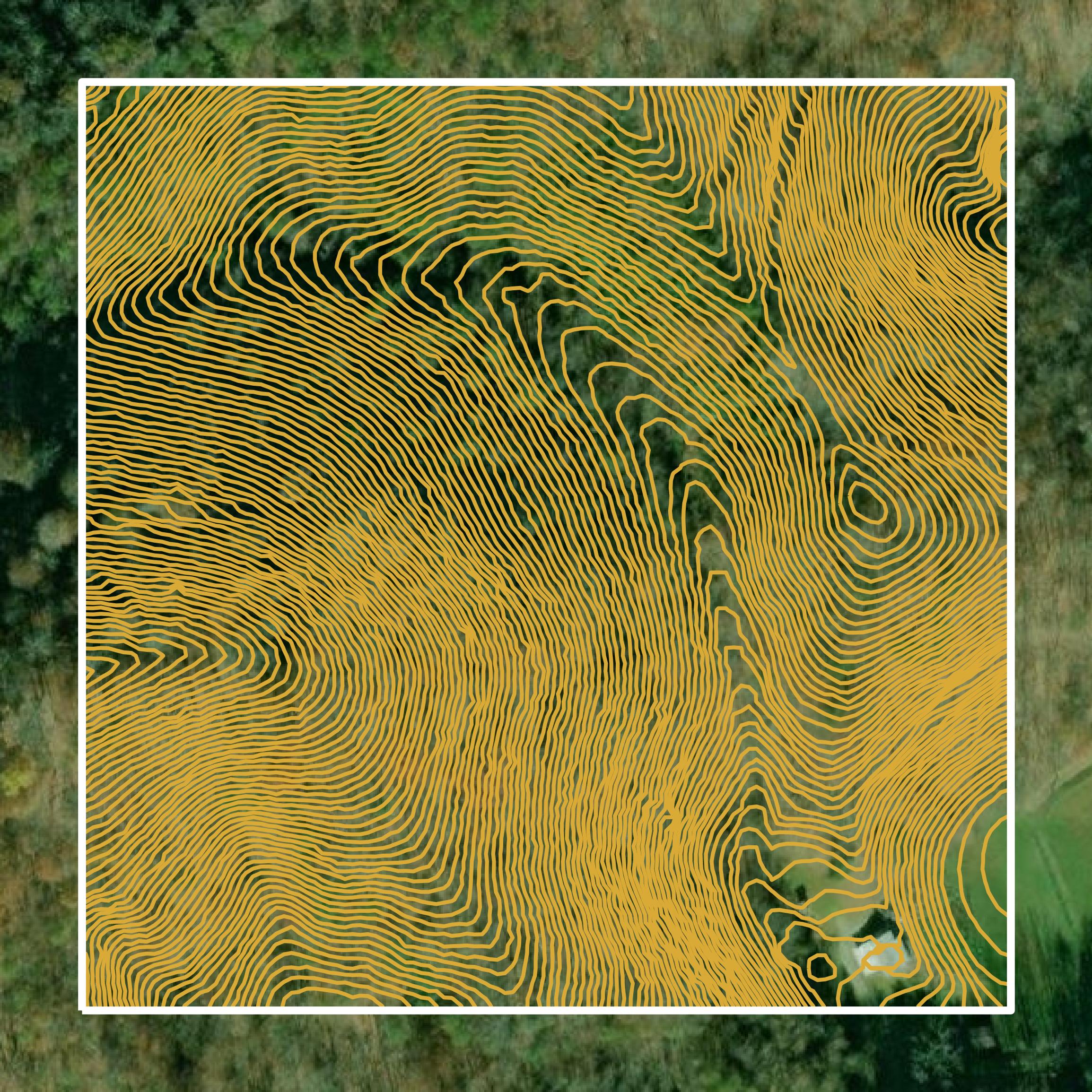 This image shows a contour map in Hancock County created using GIS data in Equator.