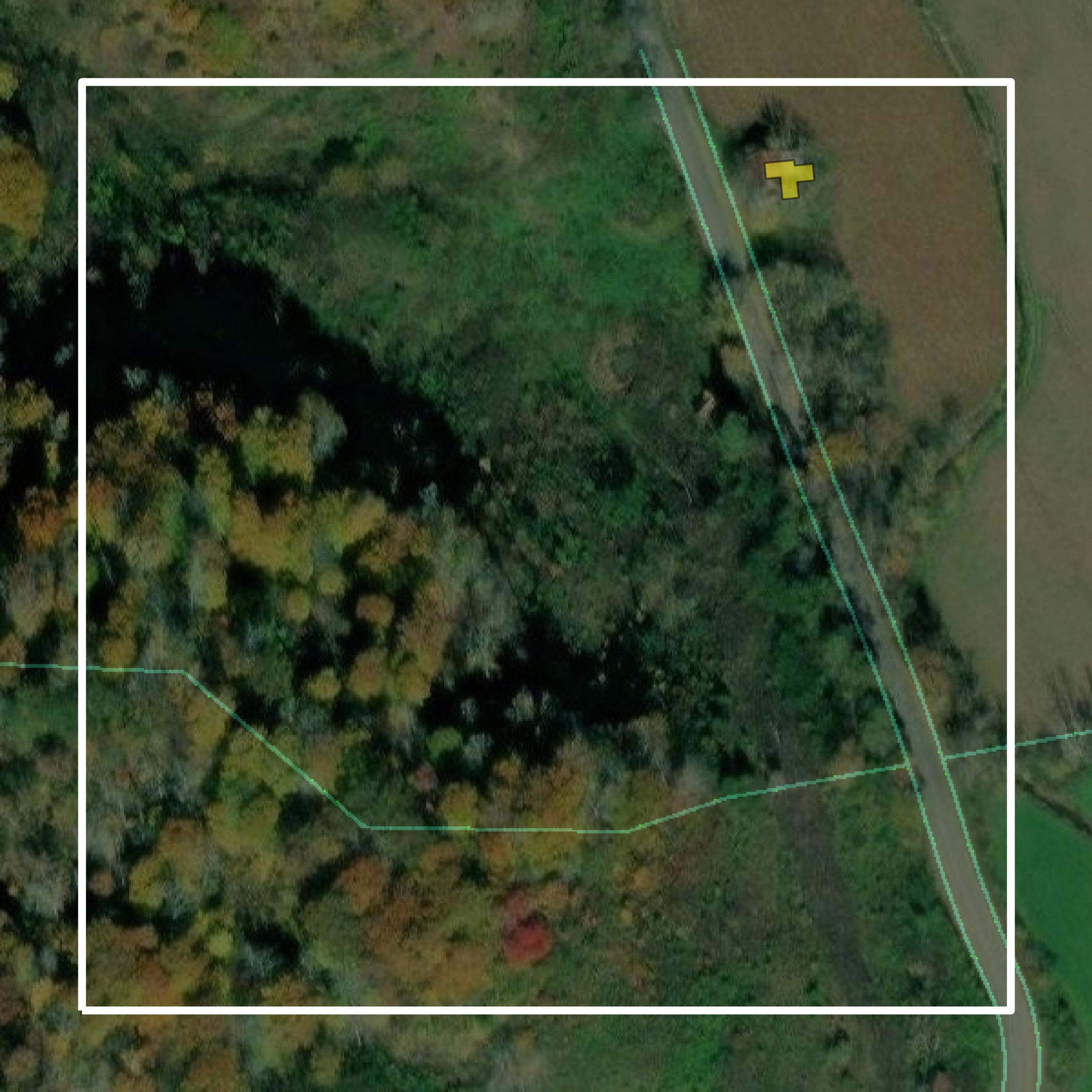 This image shows parcel and building data in Hancock County created using GIS data in Equator.