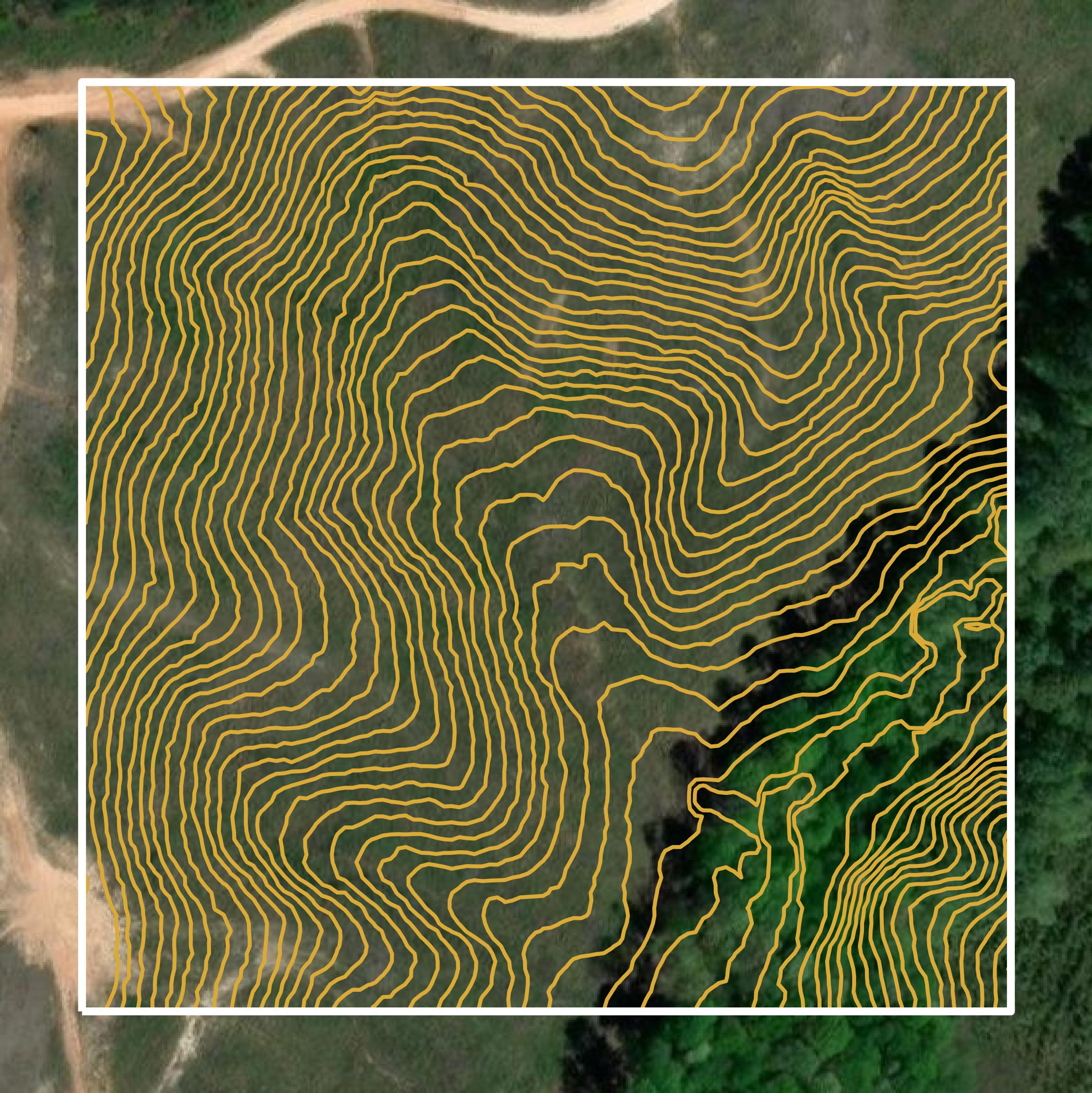 This image shows a contour map in Hardin County created using GIS data in Equator.