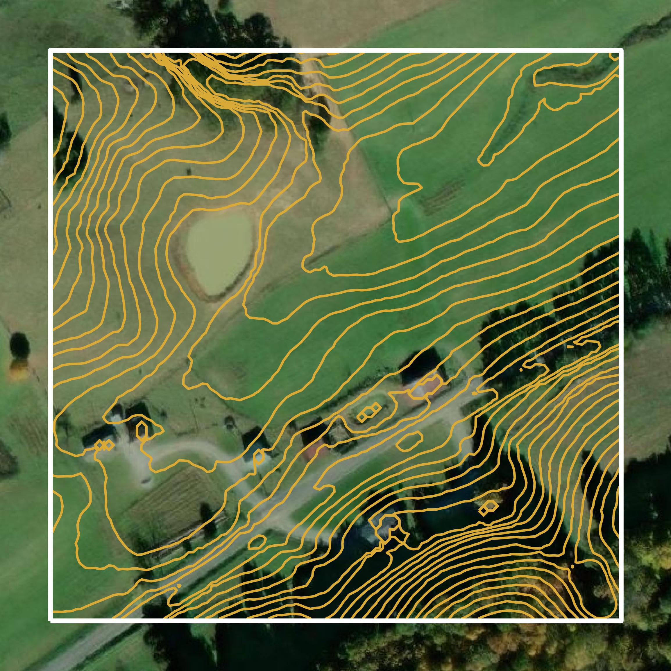 This image shows a contour map in Hawkins County created using GIS data in Equator.