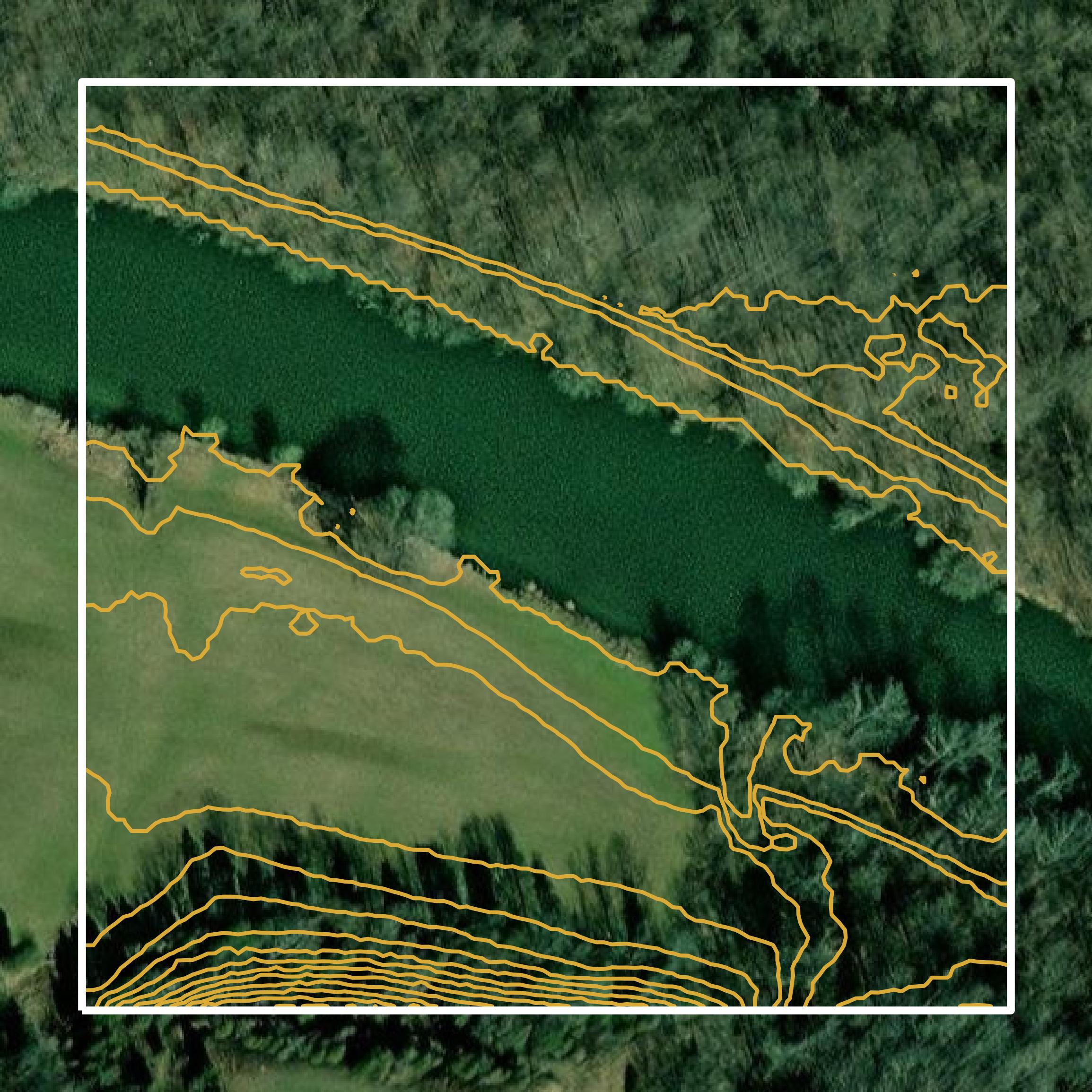 This image shows a contour map in Hawkins County created using GIS data in Equator.