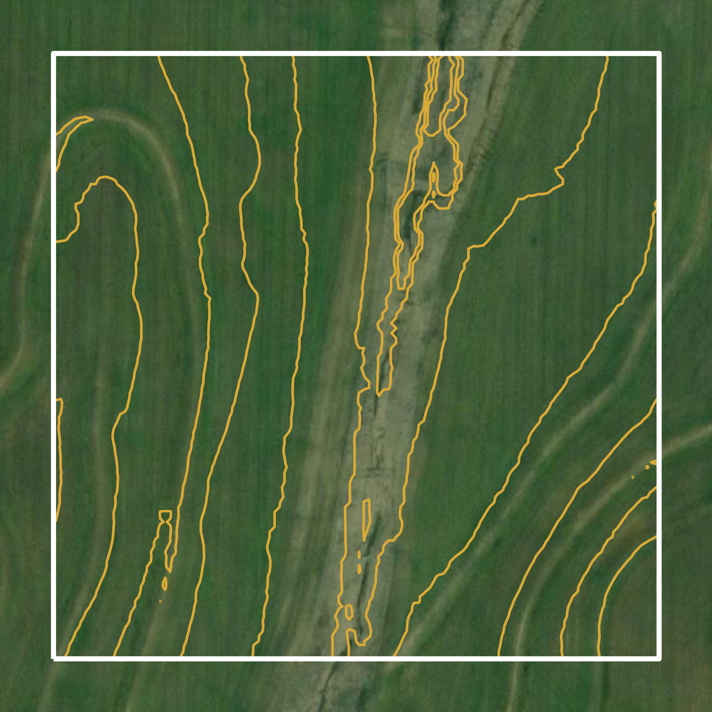 This image shows a contour map in Haywood County created using GIS data in Equator.