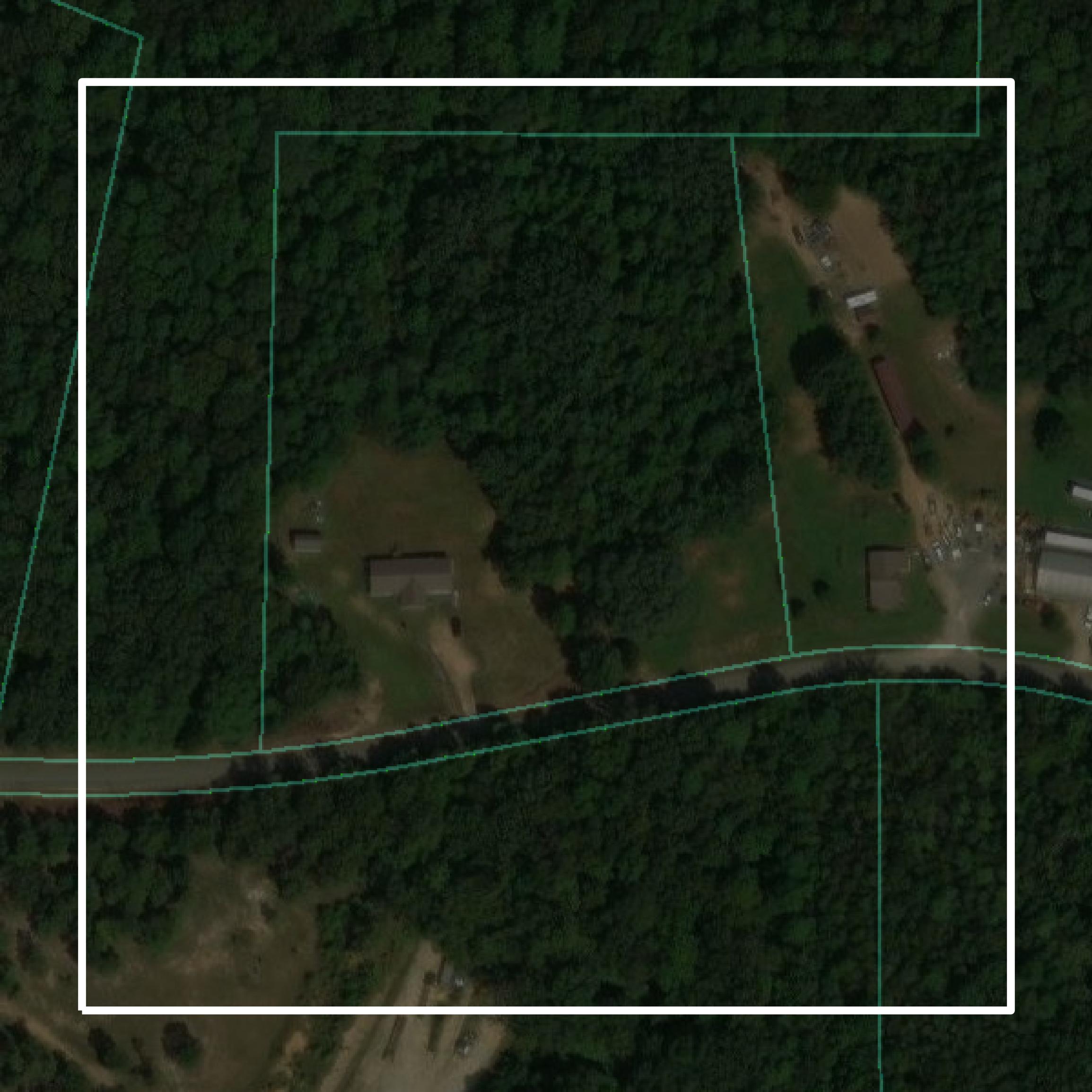 This image shows parcel and building data in Henderson County created using GIS data in Equator.