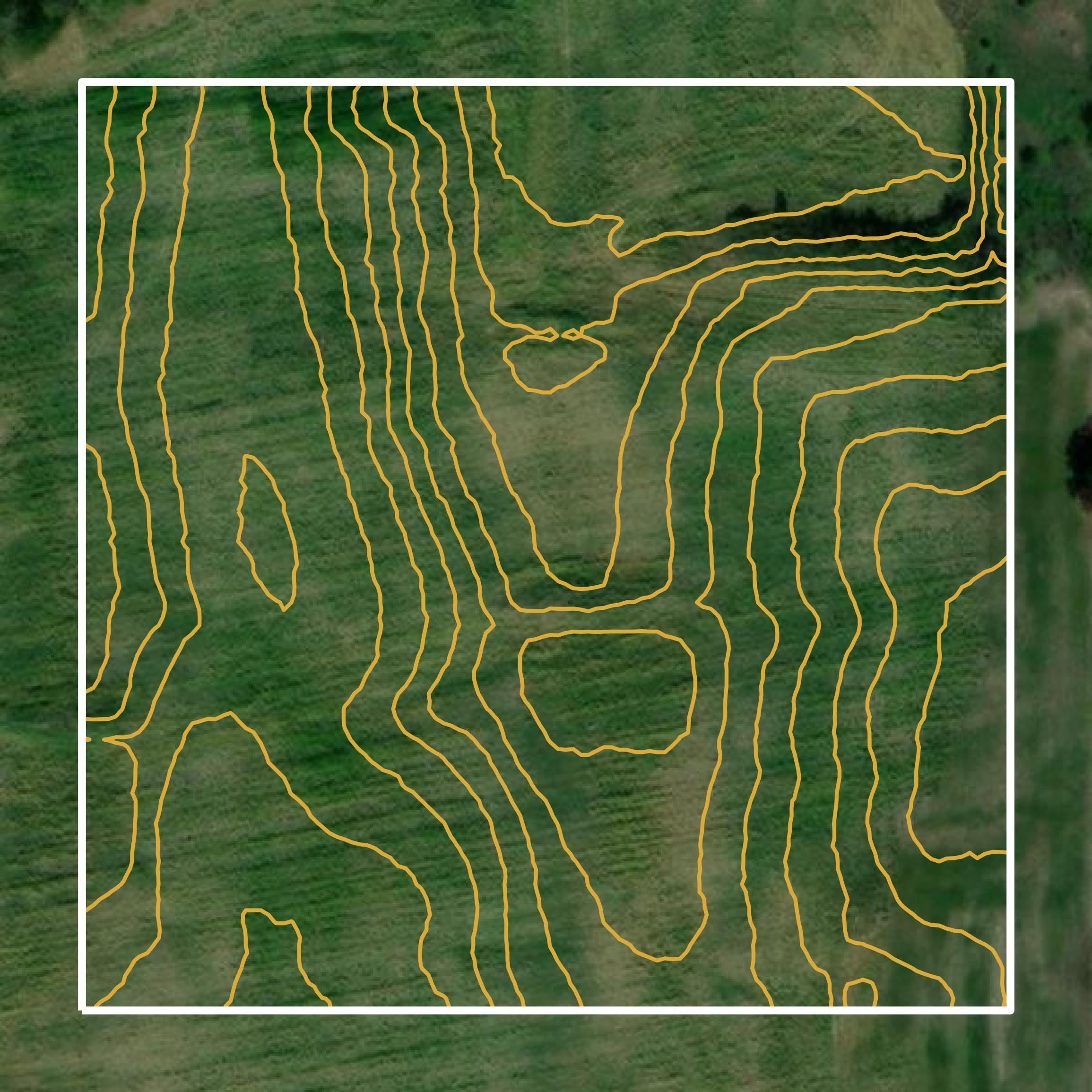 This image shows a contour map in Henry County created using GIS data in Equator.