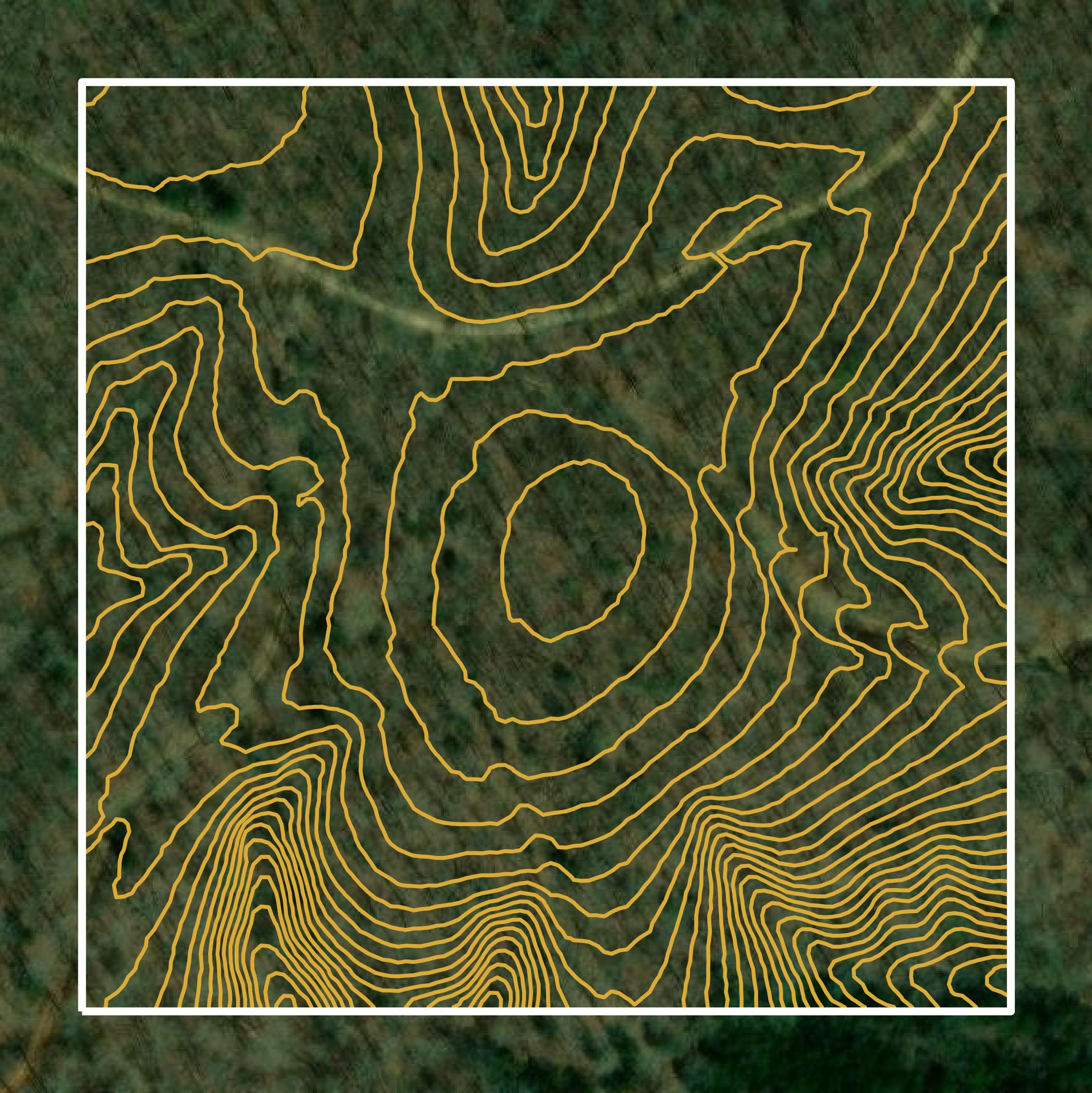 This image shows a contour map in Hickman County created using GIS data in Equator.