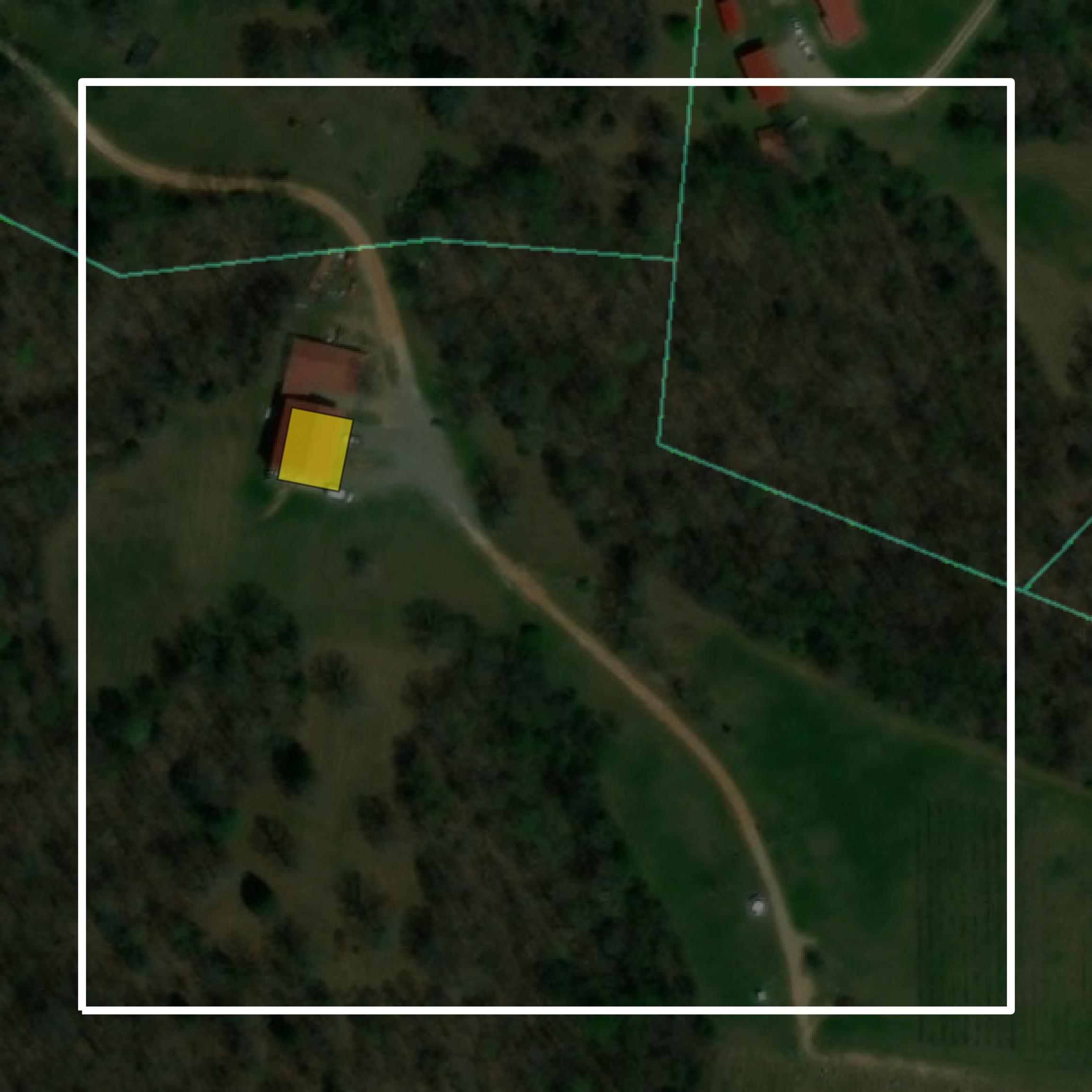 This image shows parcel and building data in Hickman County created using GIS data in Equator.