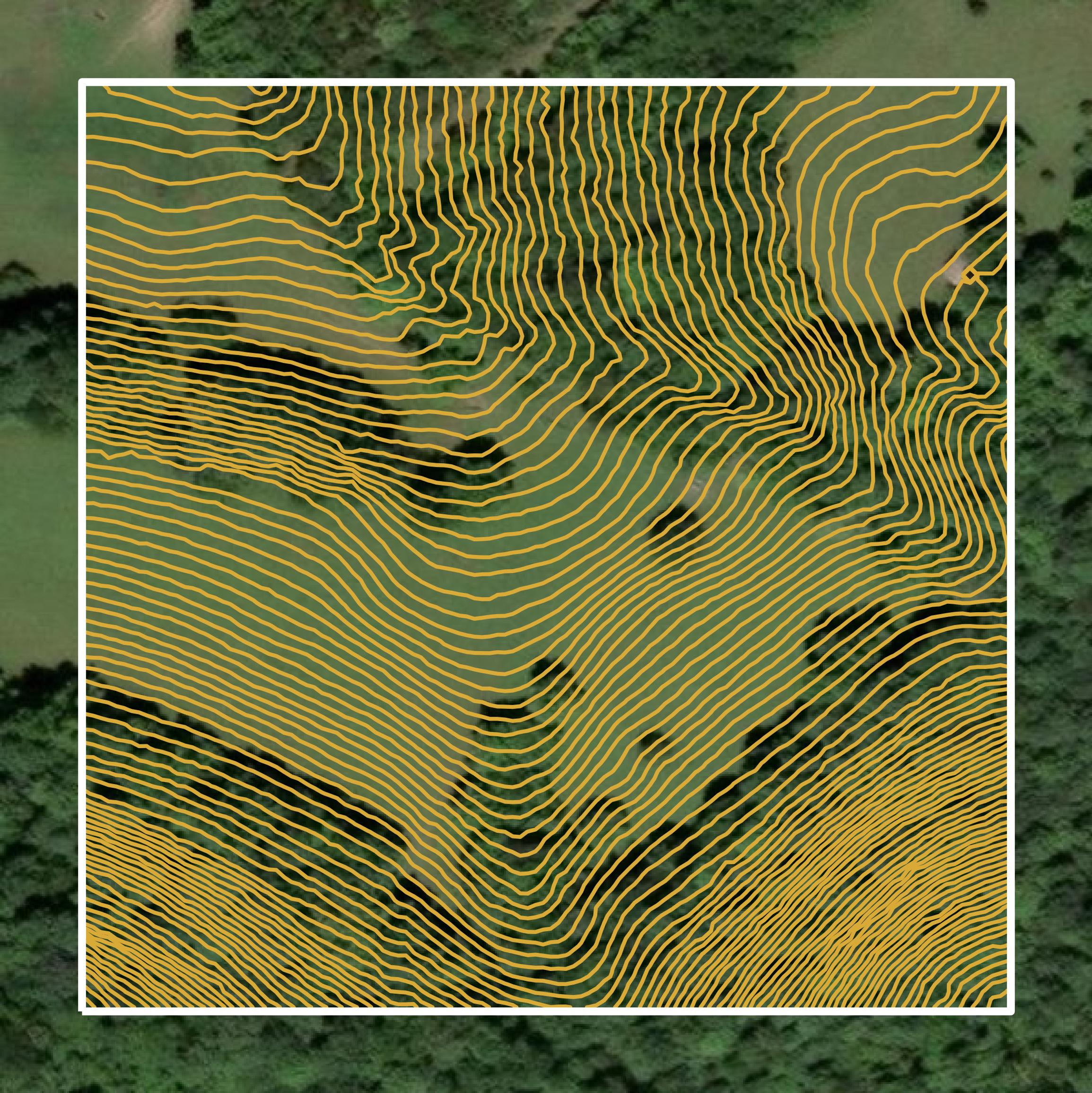 This image shows a contour map in Jackson County created using GIS data in Equator.