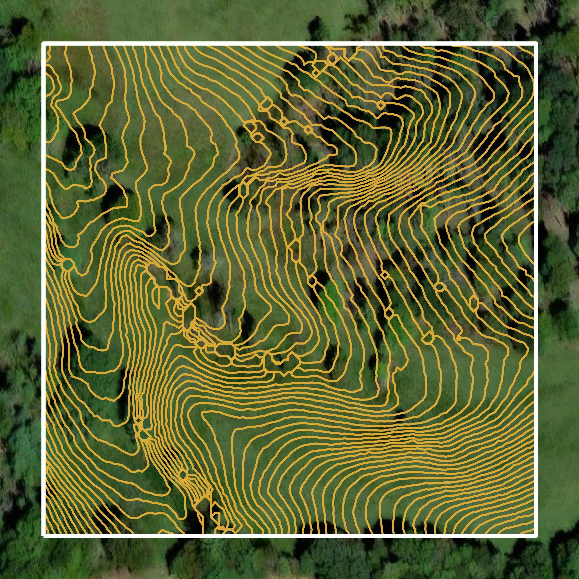 This image shows a contour map in Johnson County created using GIS data in Equator.