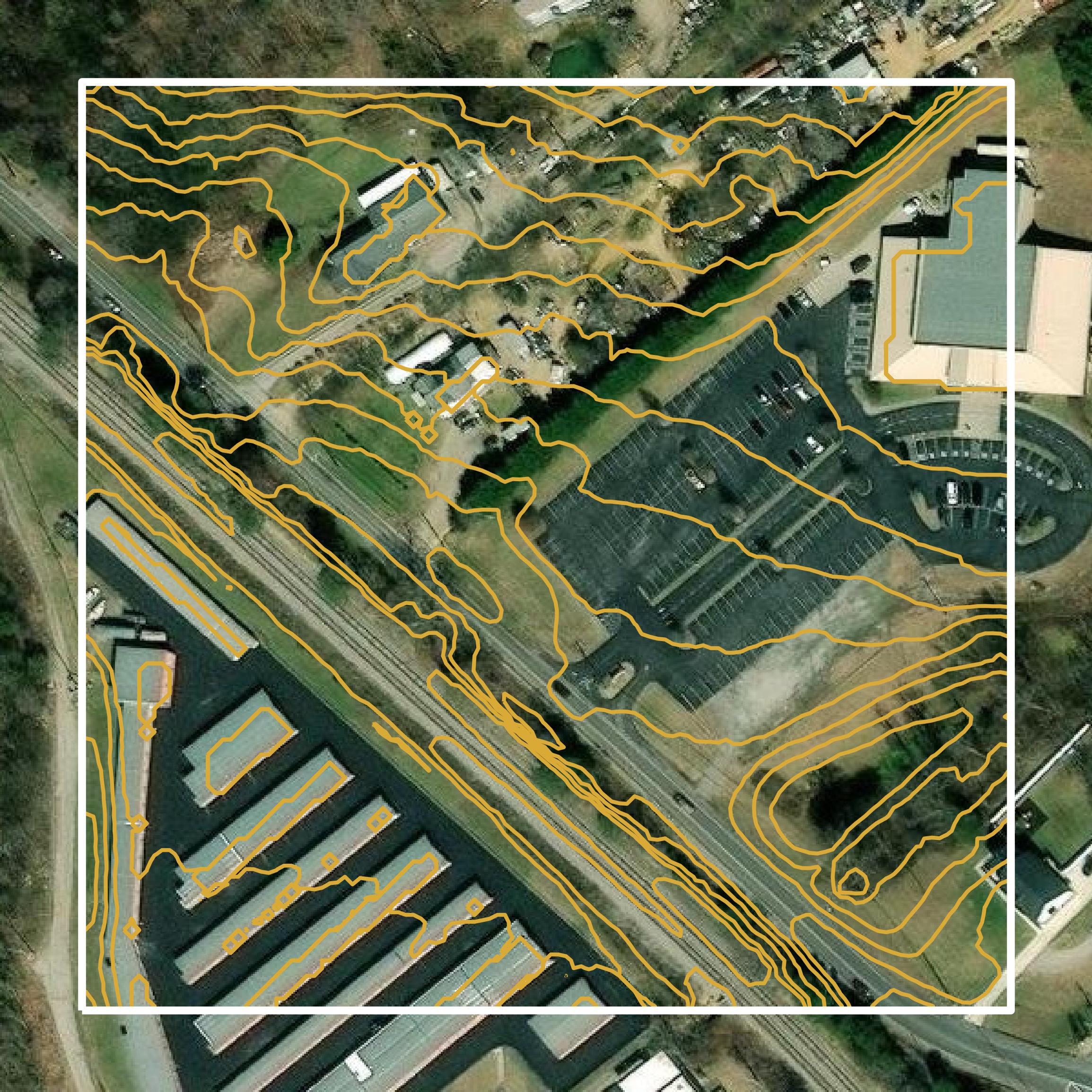 This image shows a contour map in Knox County created using GIS data in Equator.