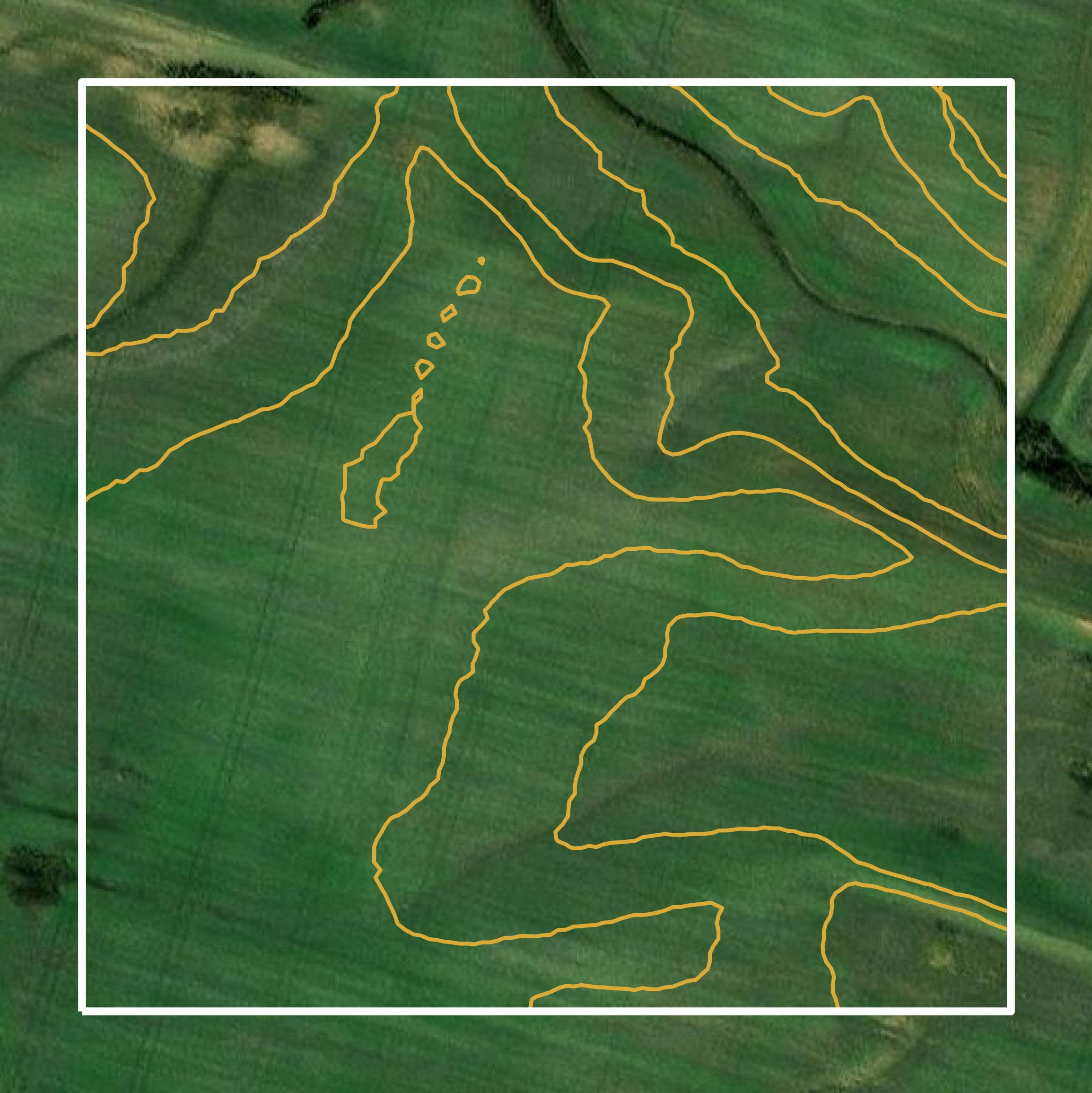 This image shows a contour map in Lauderdale County created using GIS data in Equator.