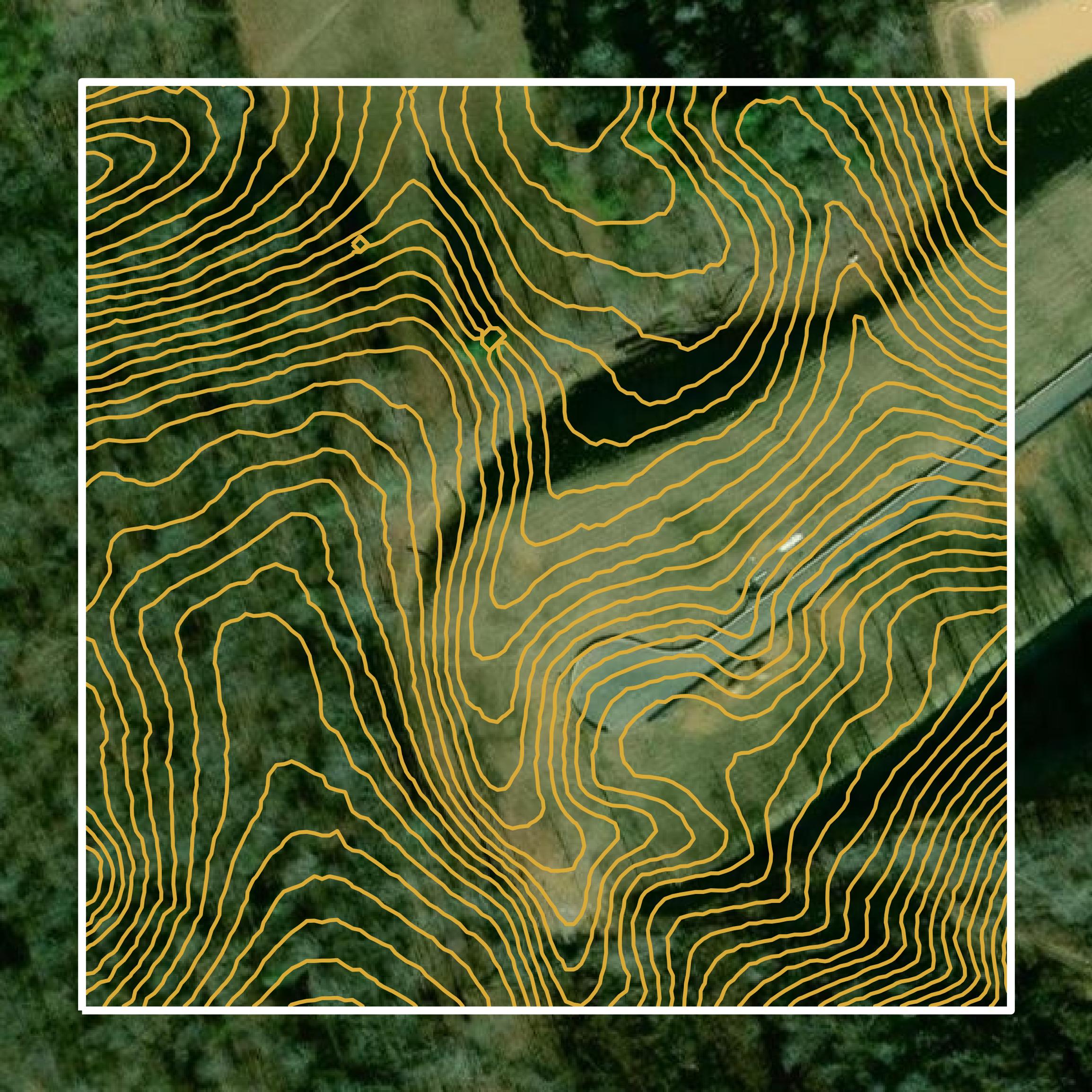 This image shows a contour map in Loudon County created using GIS data in Equator.