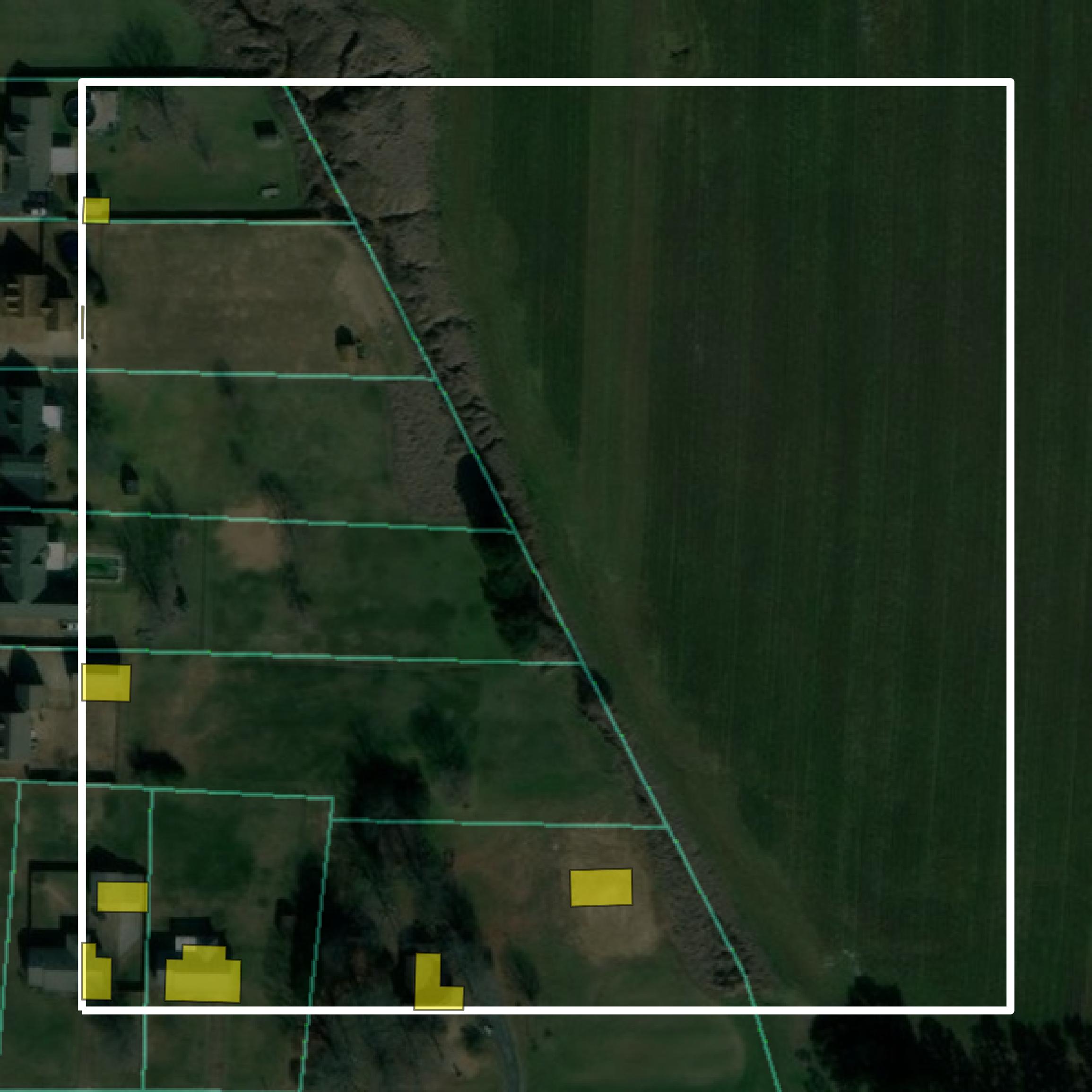 This image shows parcel and building data in Madison County created using GIS data in Equator.