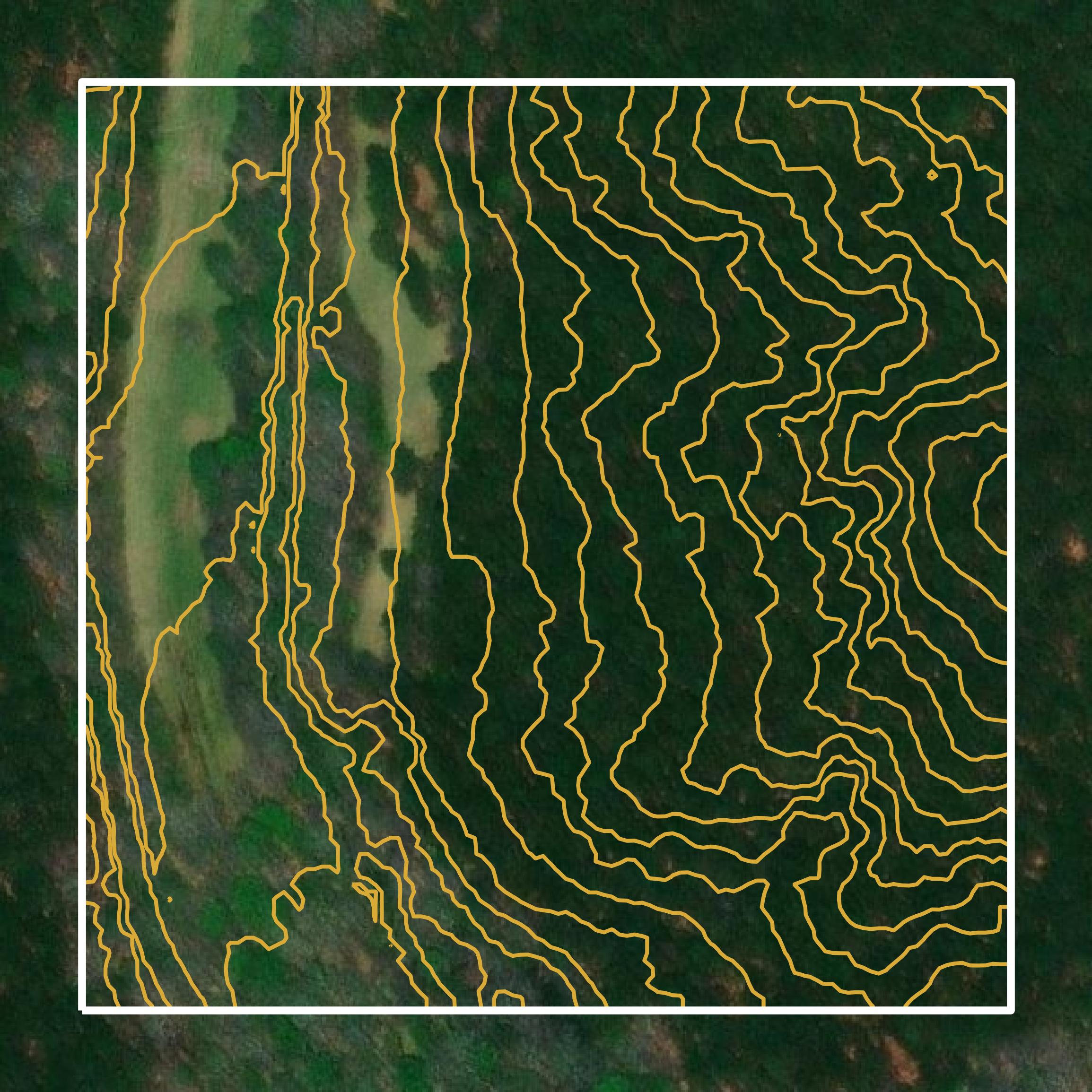 This image shows a contour map in McNairy County created using GIS data in Equator.