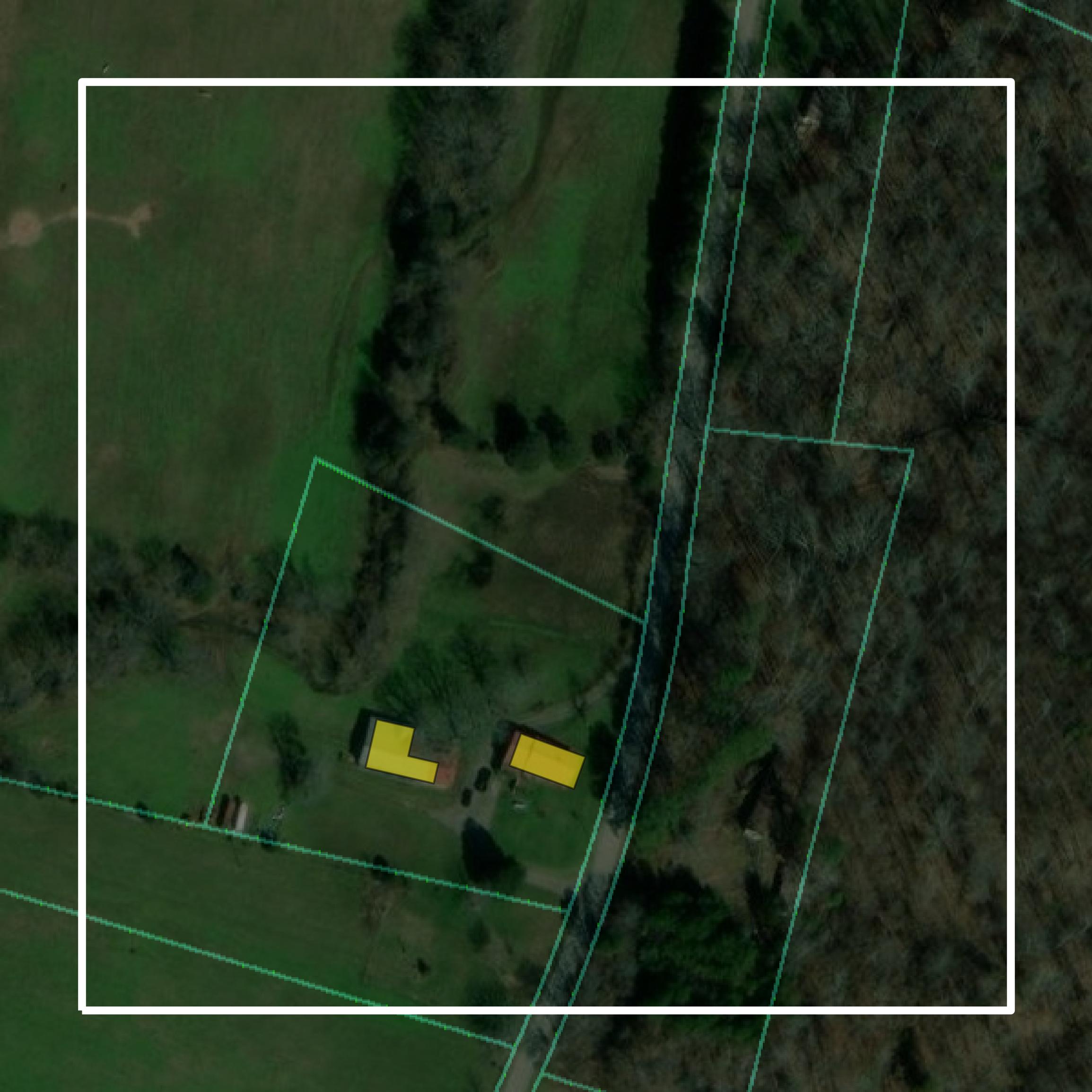 This image shows parcel and building data in Meigs County created using GIS data in Equator.