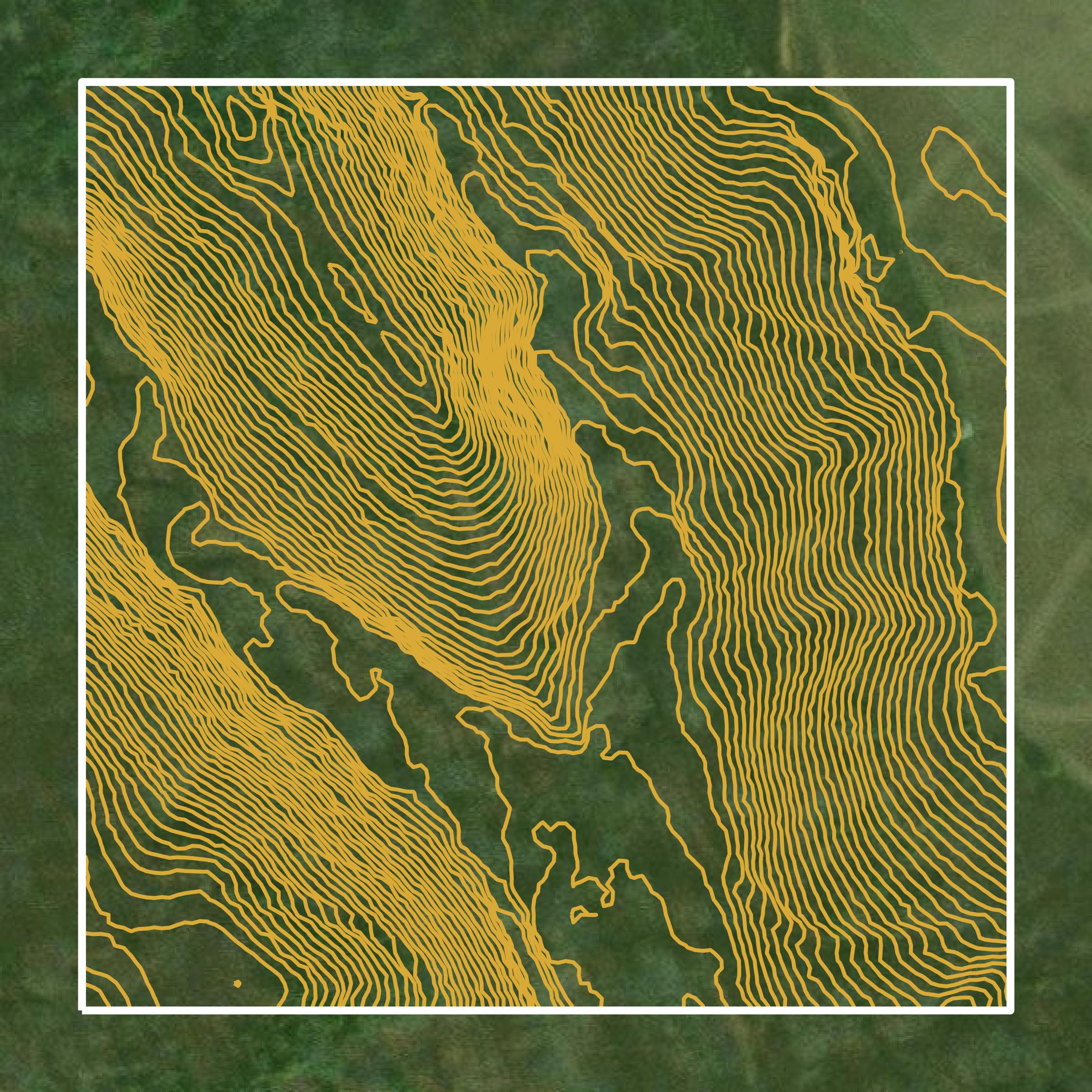 This image shows a contour map in Morgan County created using GIS data in Equator.