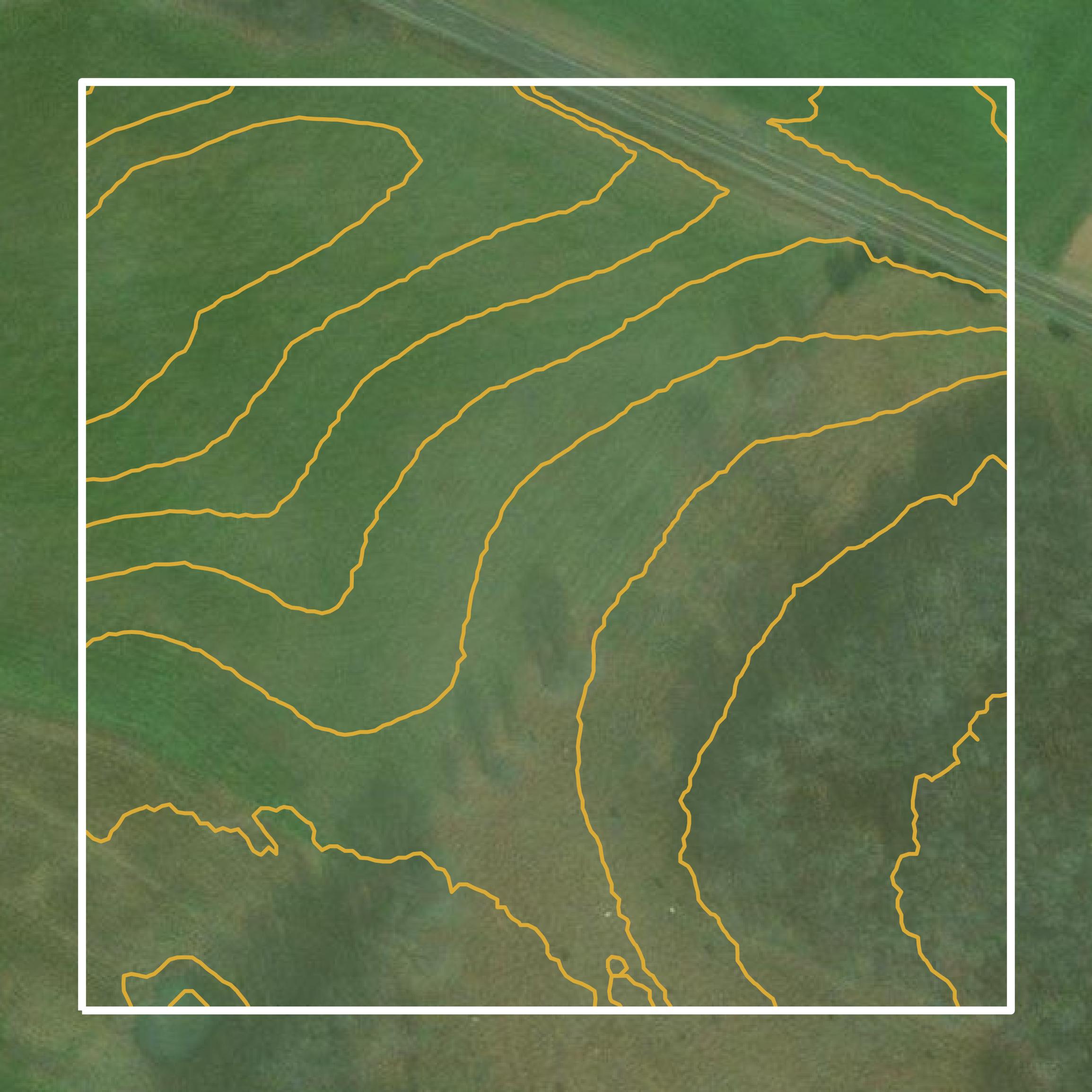This image shows a contour map in Overton County created using GIS data in Equator.