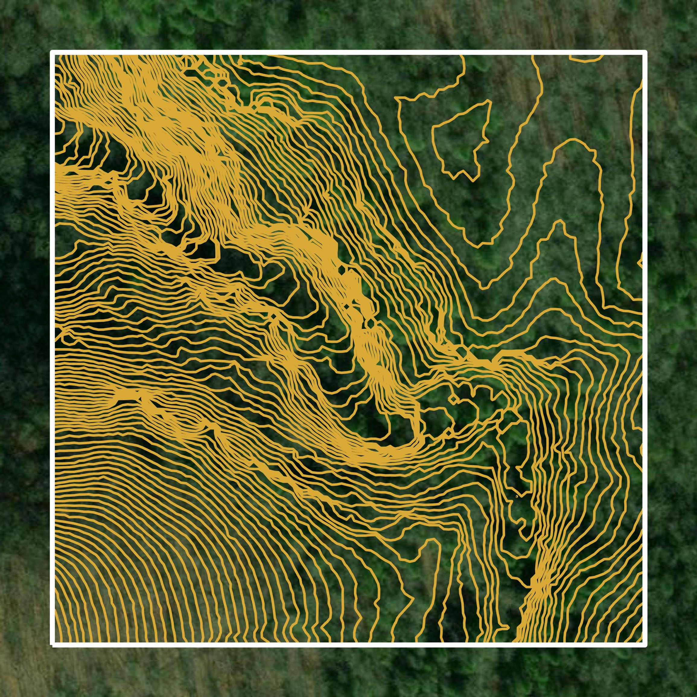 This image shows a contour map in Overton County created using GIS data in Equator.