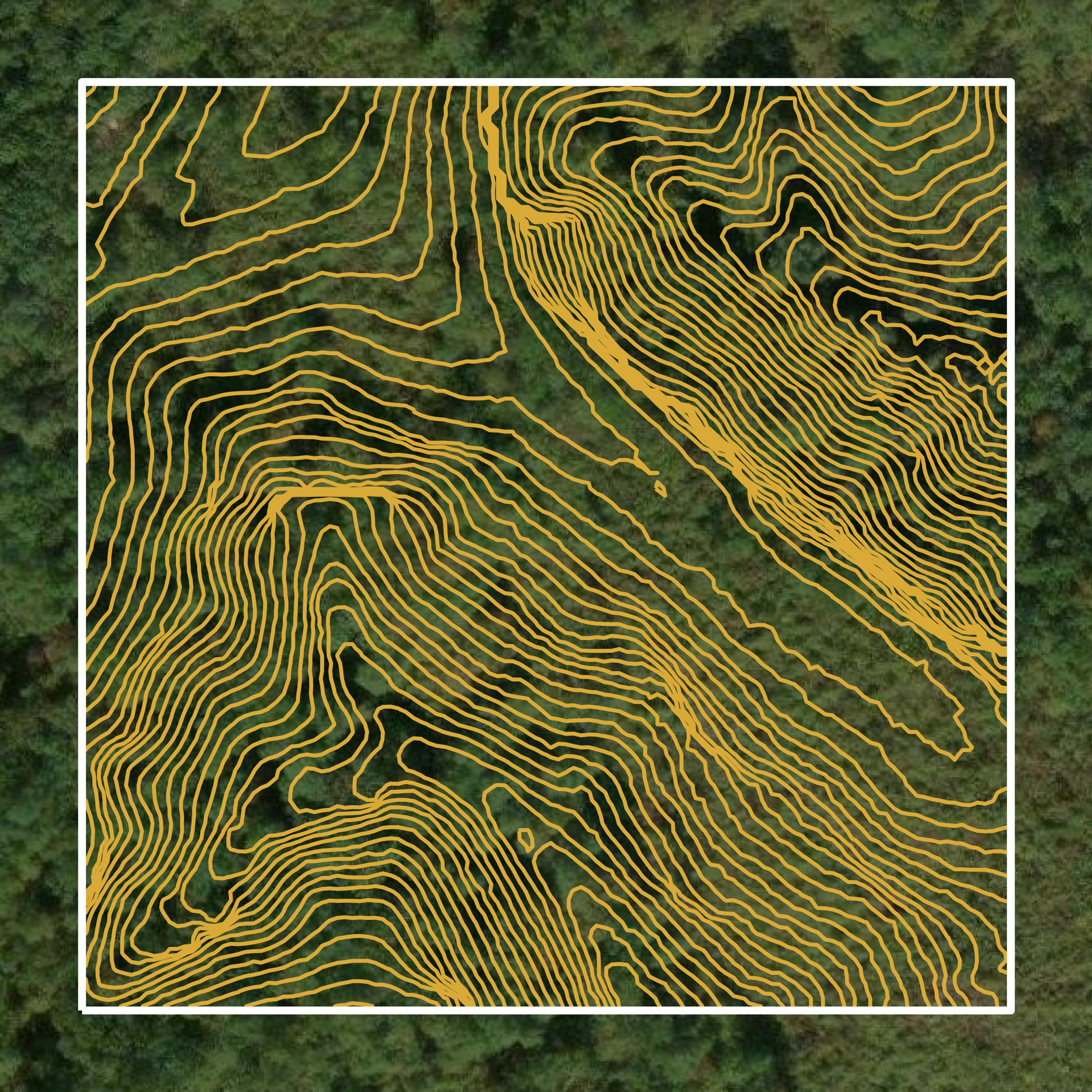 This image shows a contour map in Pickett County created using GIS data in Equator.