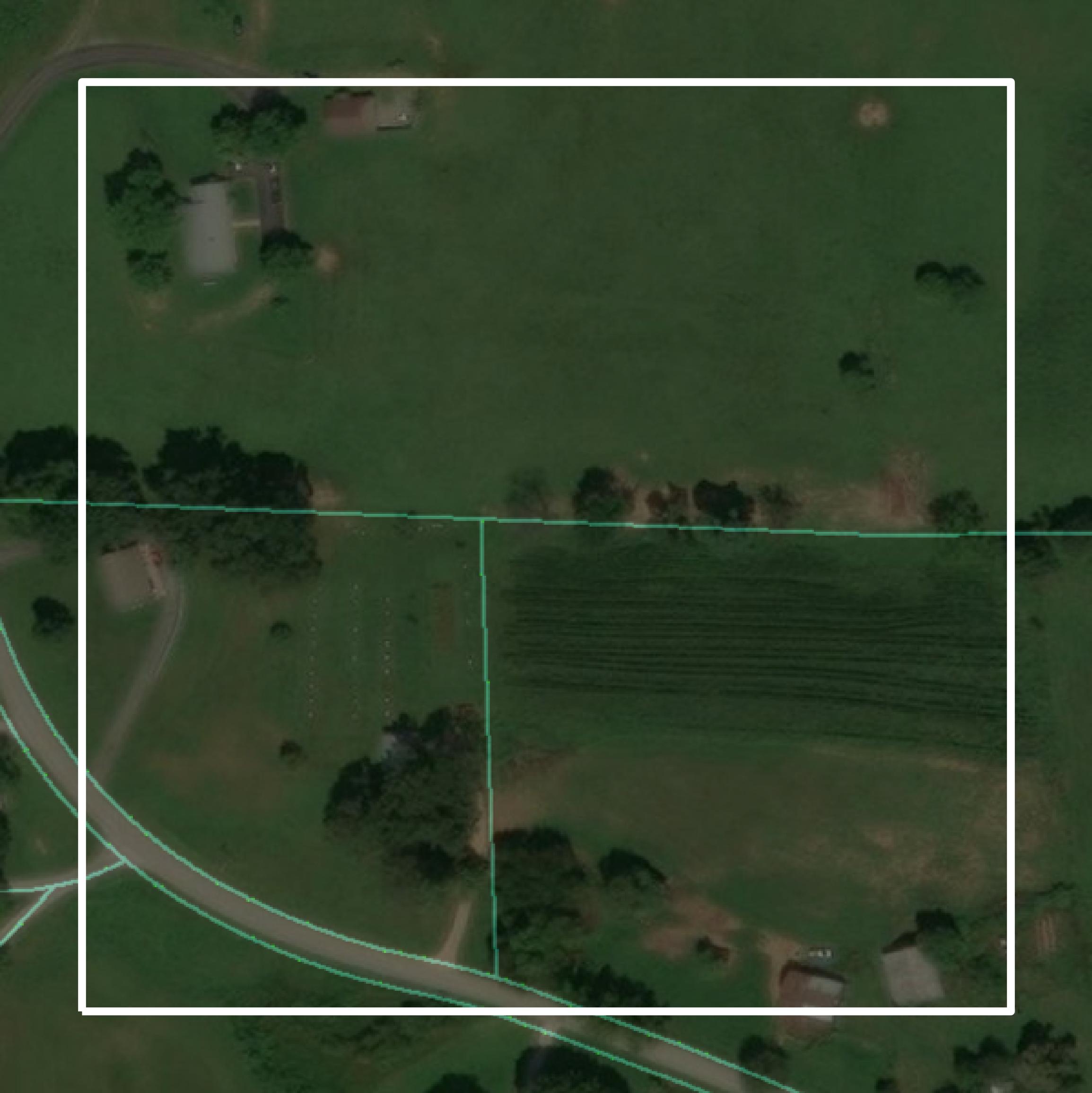 This image shows parcel and building data in Pickett County created using GIS data in Equator.