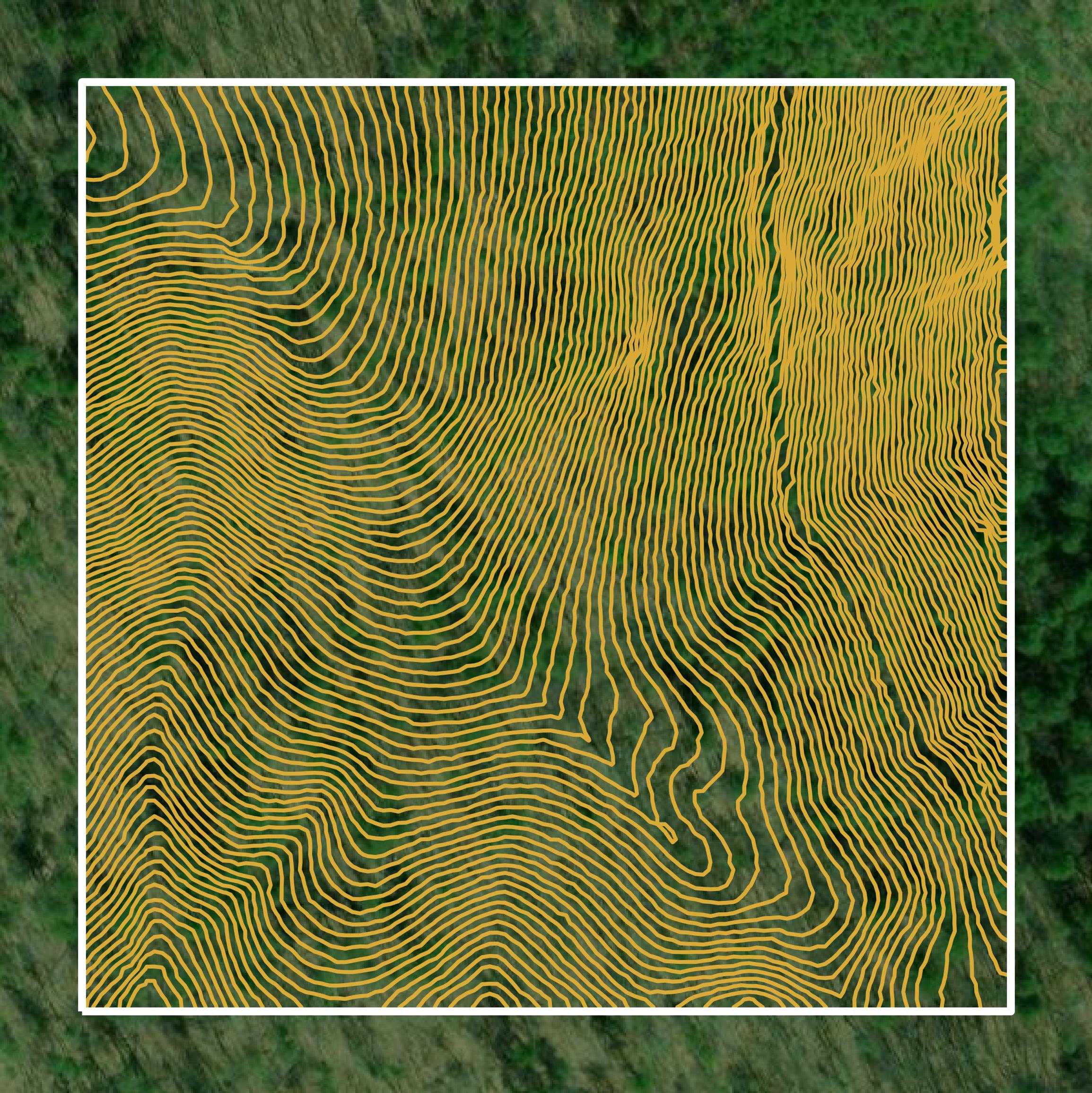 This image shows a contour map in Polk County created using GIS data in Equator.