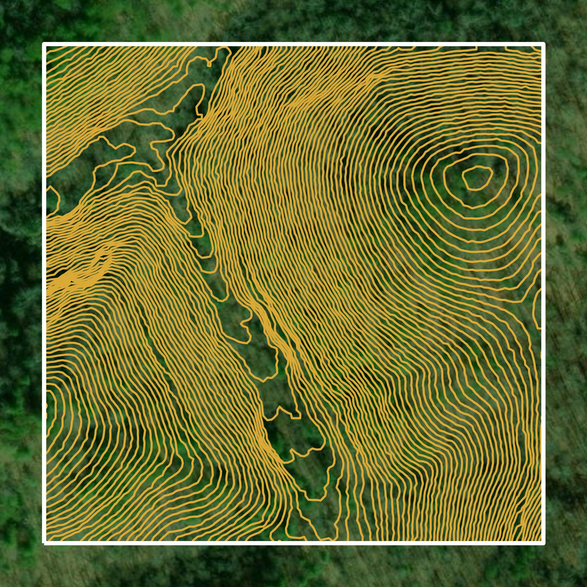 This image shows a contour map in Polk County created using GIS data in Equator.