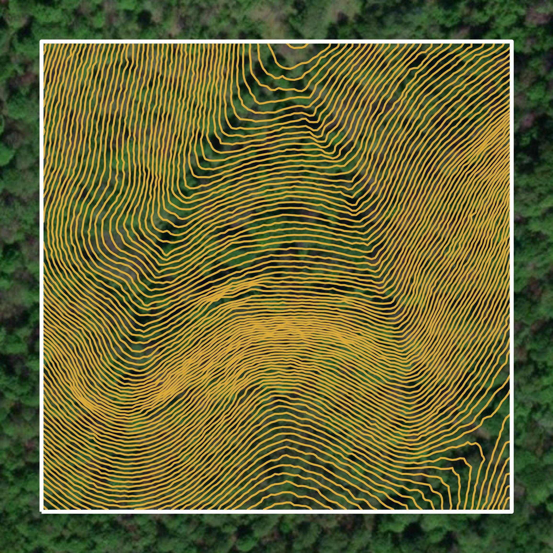 This image shows a contour map in Putnam County created using GIS data in Equator.
