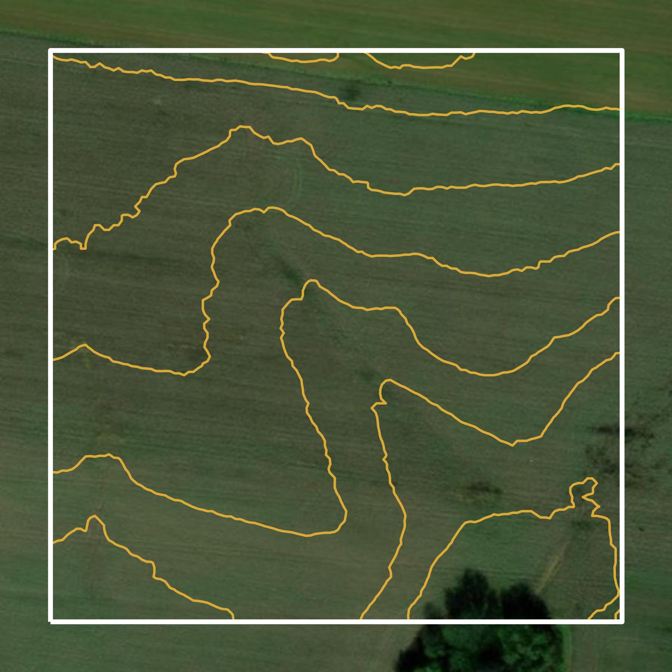 This image shows a contour map in Robertson County created using GIS data in Equator.