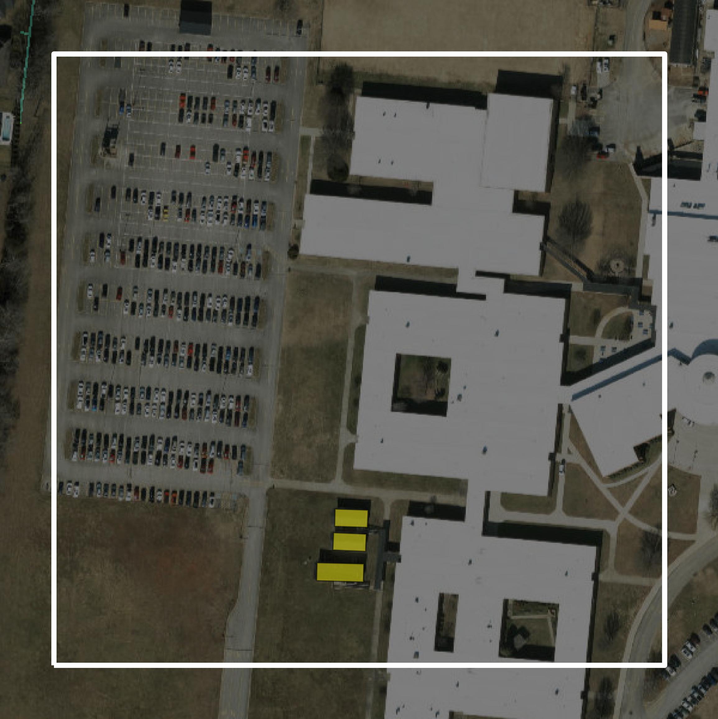 This image shows parcel and building data in Rutherford County created using GIS data in Equator.